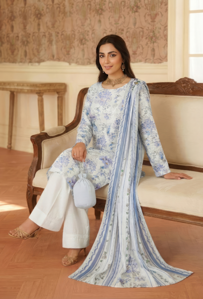 Floral - D07 Chiffon Pakistani Summer Dresses - Humdum - 3