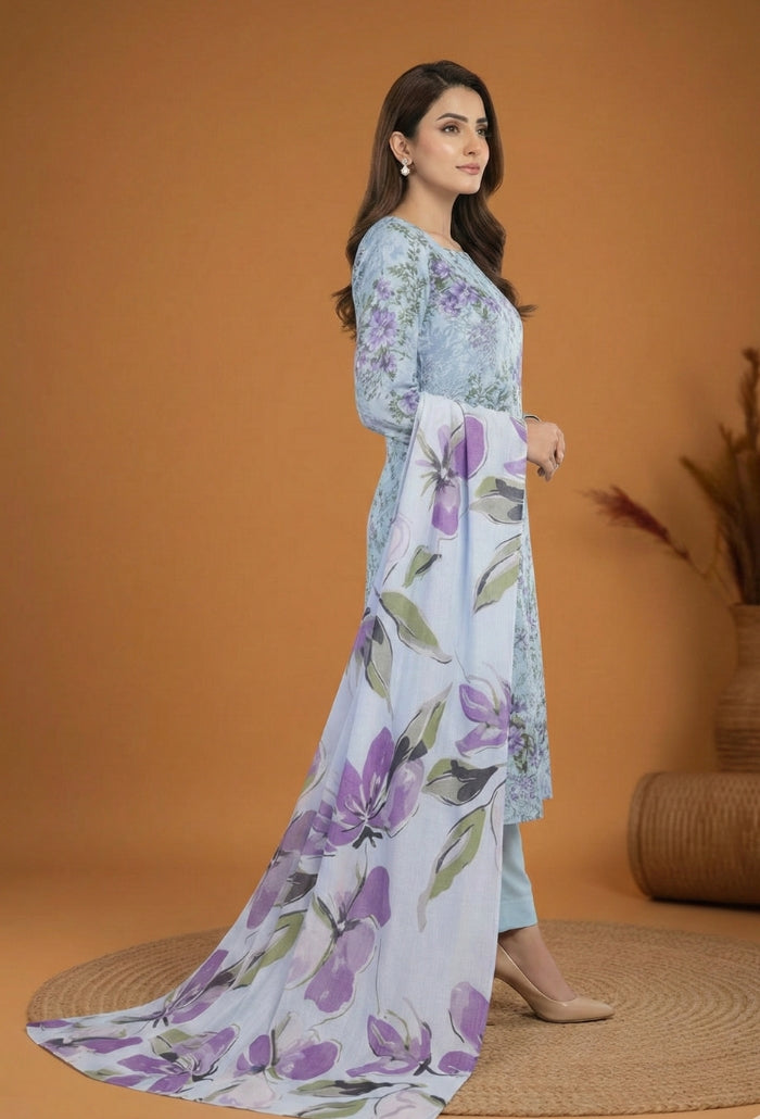 Floral Lawn Cotton Pakistani Summer Dresses - Humdum - 2