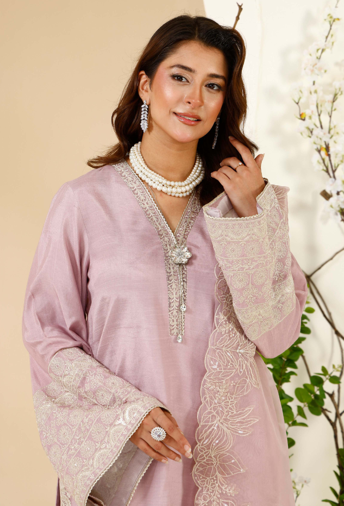 Rabt - D02 Raw Silk Pakistani Formal Dresses - Humdum - 5