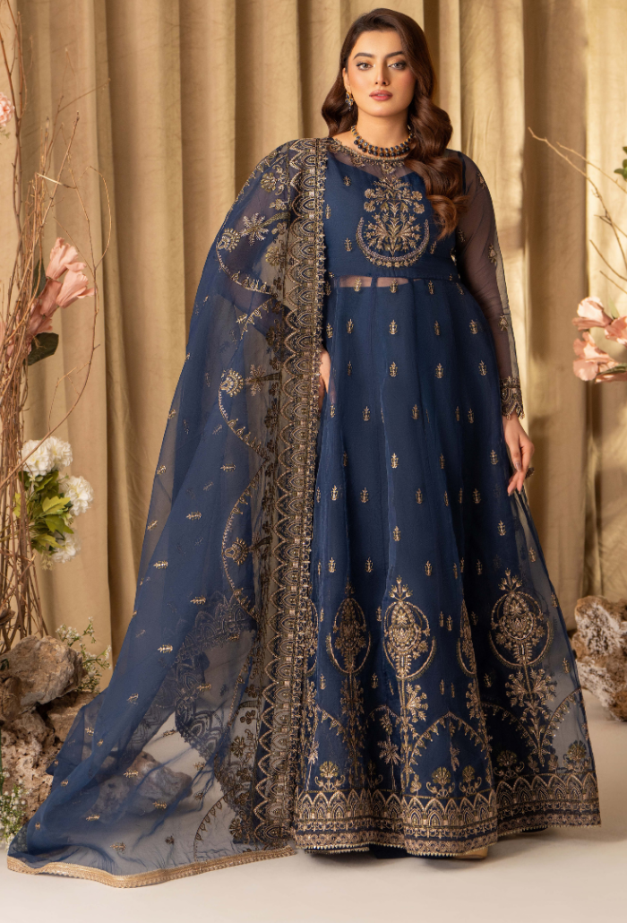 HOC - D08 Raw Silk Pakistani Formal Dresses - Humdum - 1