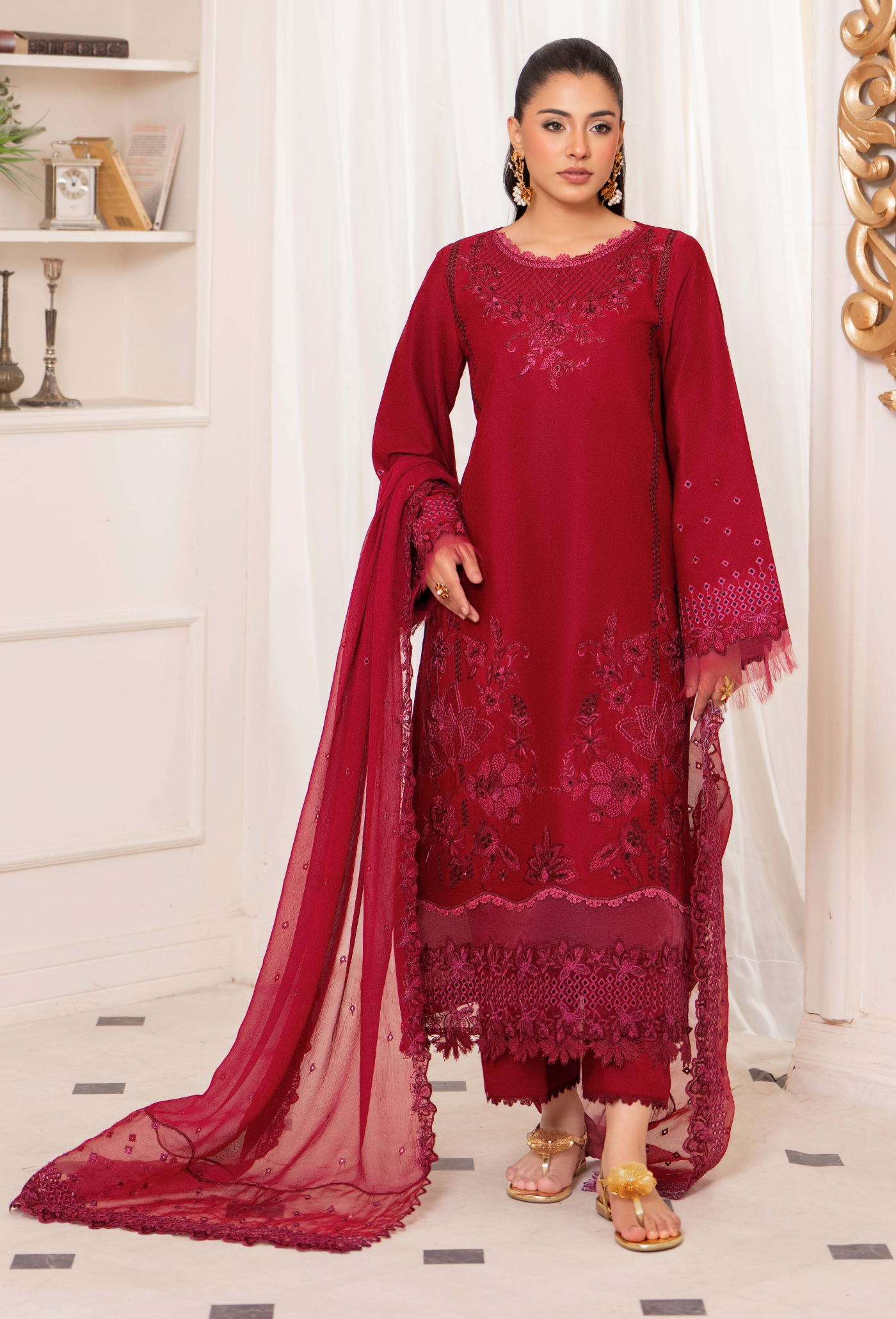 Nyra - D01 Chiffon Pakistani Summer Dresses - Humdum - 1