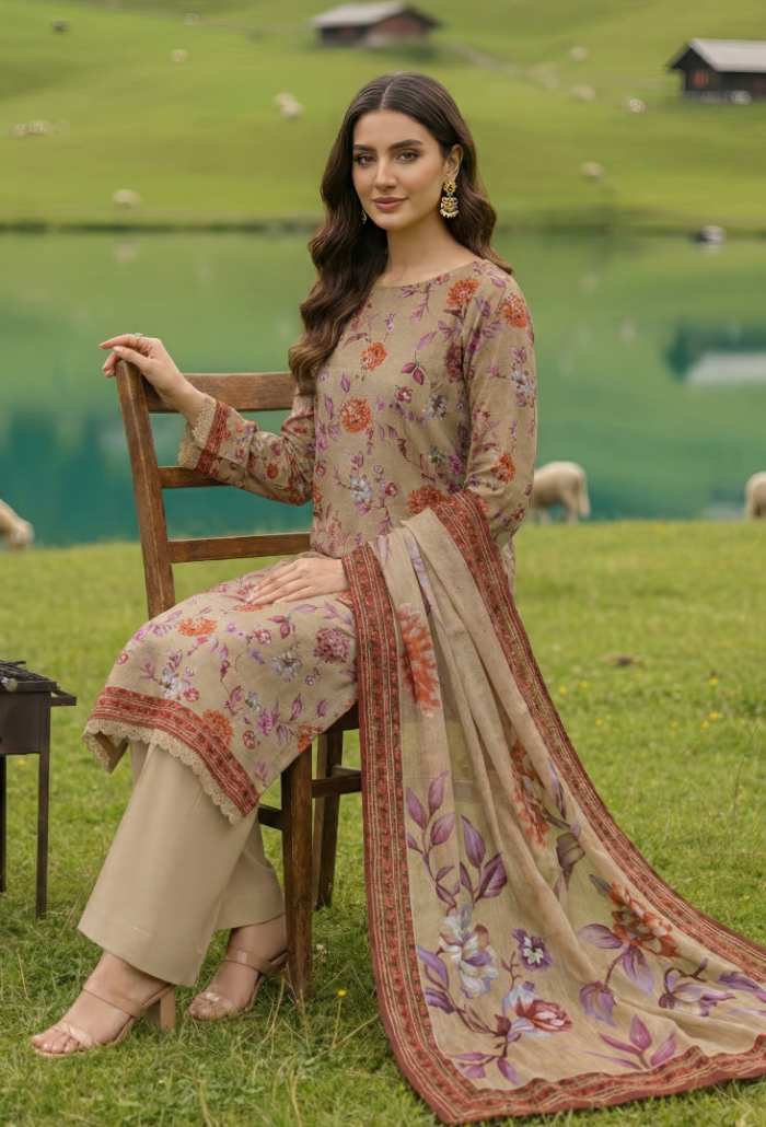 Floral - D07 Chiffon Pakistani Summer Dresses - Humdum - 3