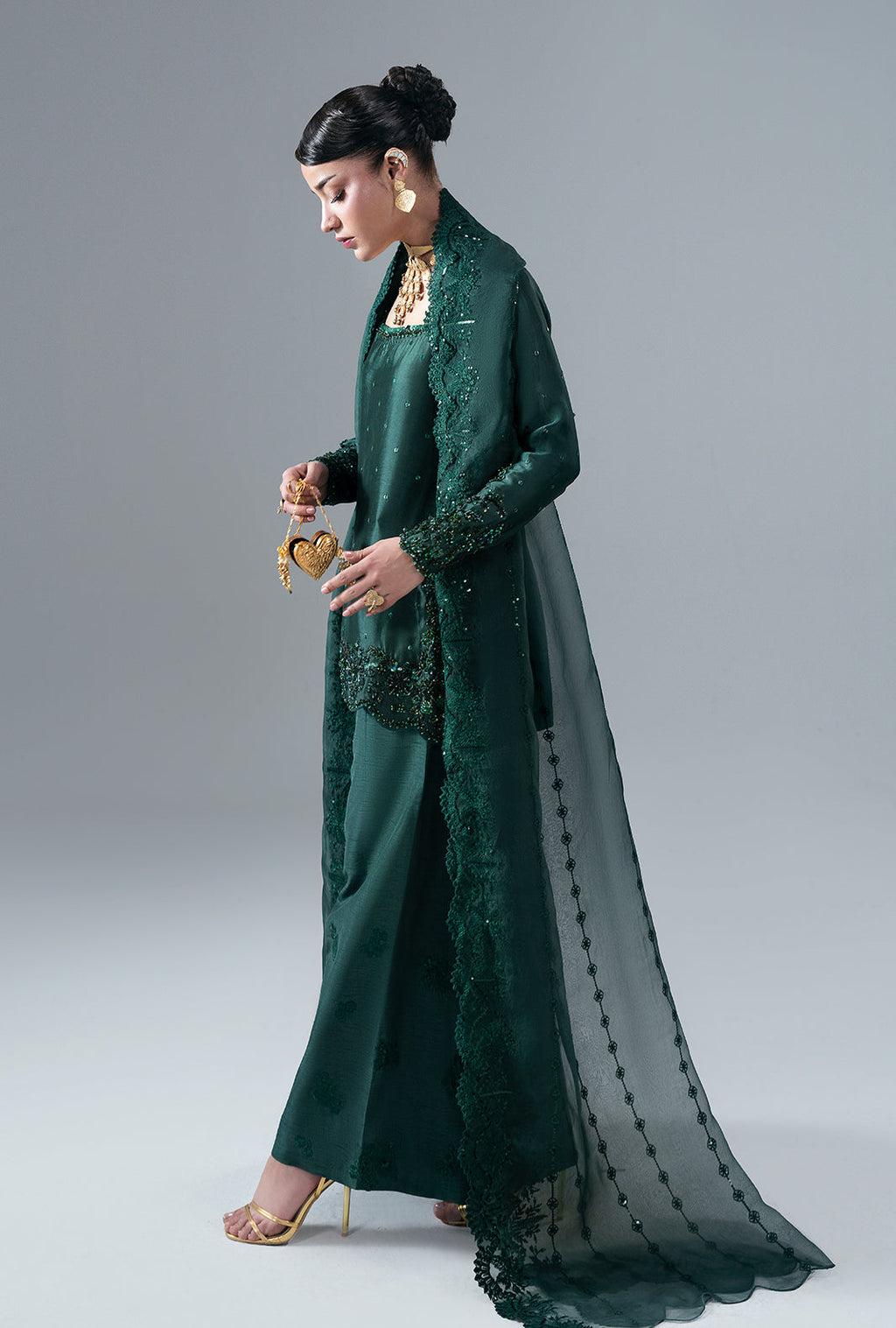 Esmera Organza Pakistani Formal Dresses - AJR Couture - 4