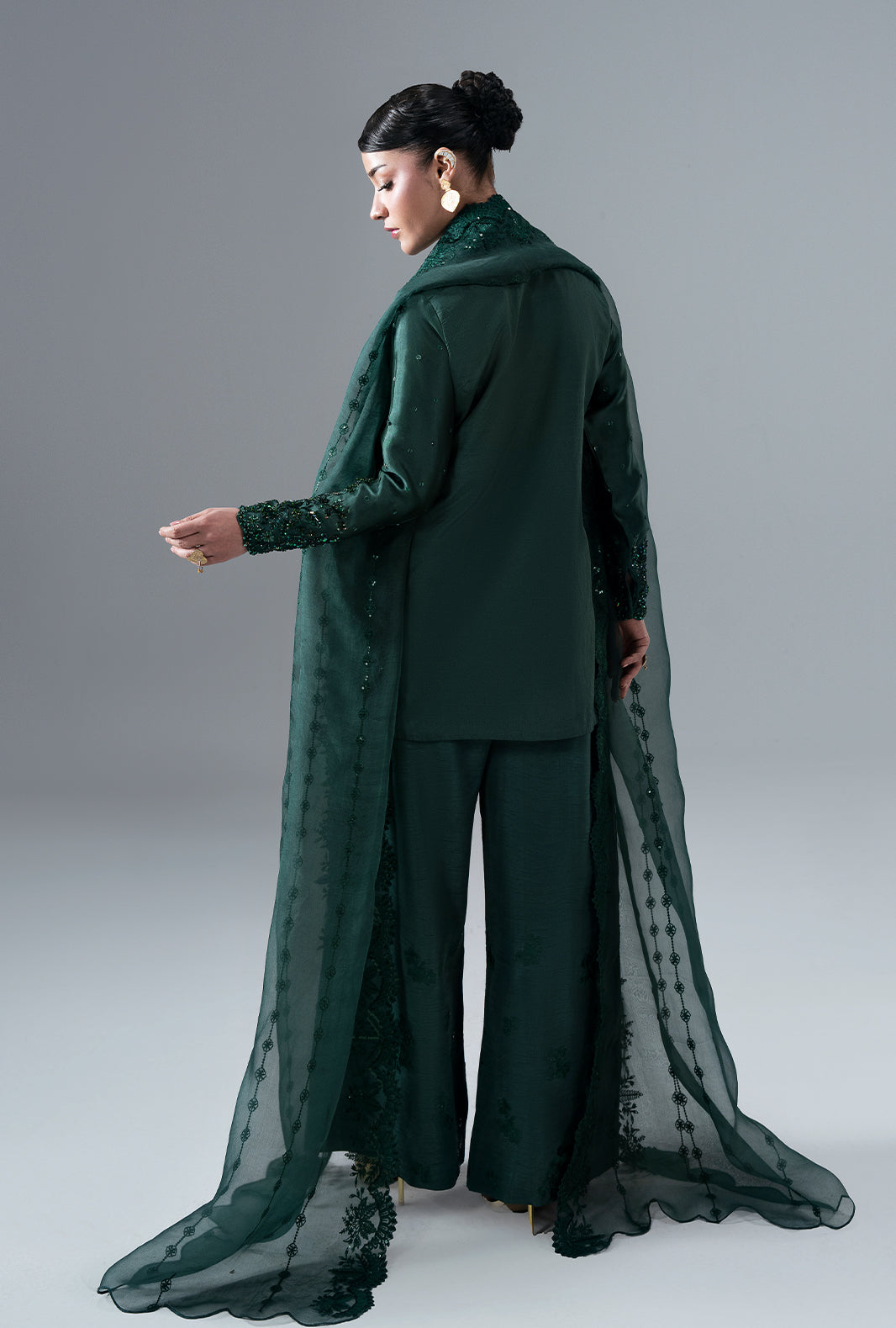 Esmera Organza Pakistani Formal Dresses - AJR Couture - 5