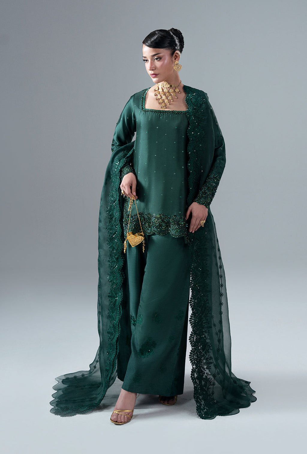 Esmera Organza Pakistani Formal Dresses - AJR Couture - 6