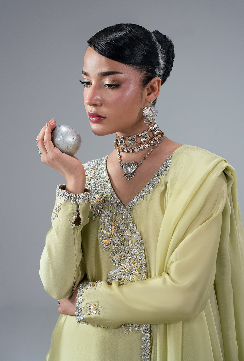Gold Dust Silk Pakistani Formal Dresses - AJR Couture - 2