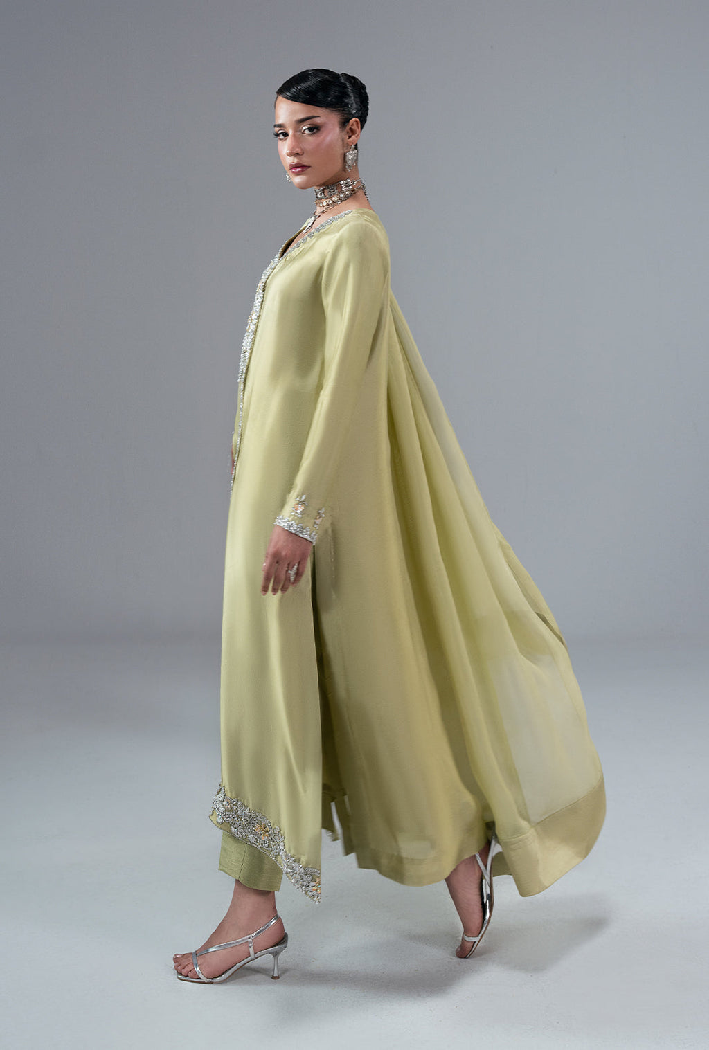 Gold Dust Silk Pakistani Formal Dresses - AJR Couture - 5