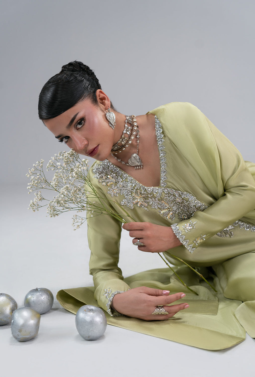 Gold Dust Silk Pakistani Formal Dresses - AJR Couture - 7