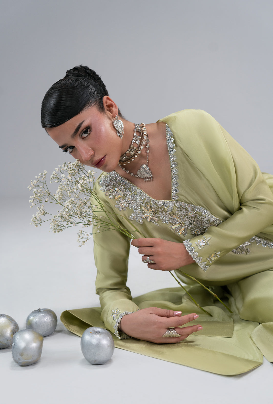 Gold Dust Silk Pakistani Formal Dresses - AJR Couture - 7