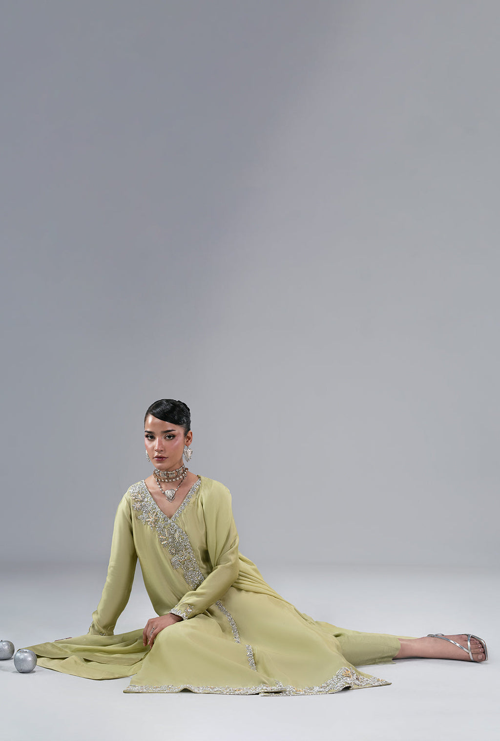 Gold Dust Silk Pakistani Formal Dresses - AJR Couture - 8