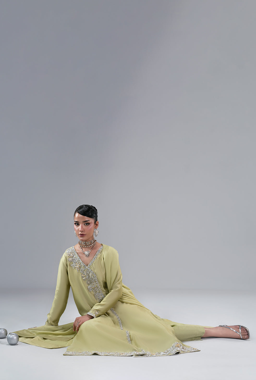 Gold Dust Silk Pakistani Formal Dresses - AJR Couture - 8