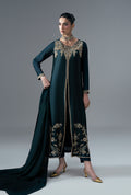 Jade Mirage Silk Pakistani Formal Dresses - AJR Couture - 1