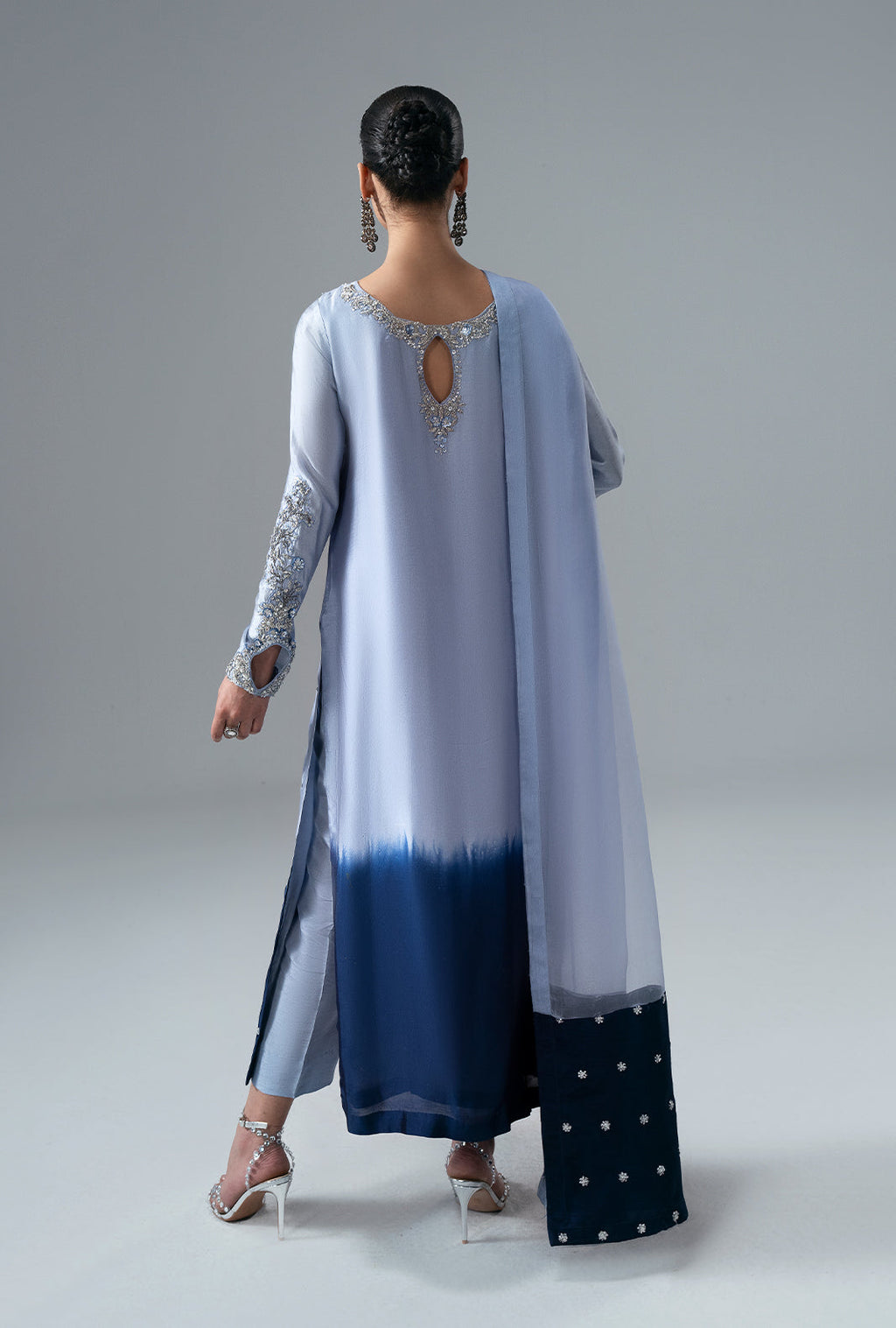 Sapphire Organza Pakistani Formal Dresses - AJR Couture - 6