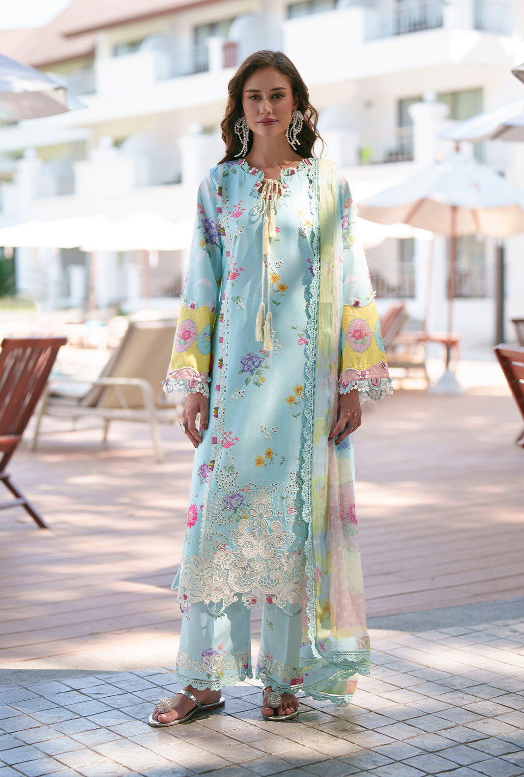 Azure Embroidered Pakistani Dress