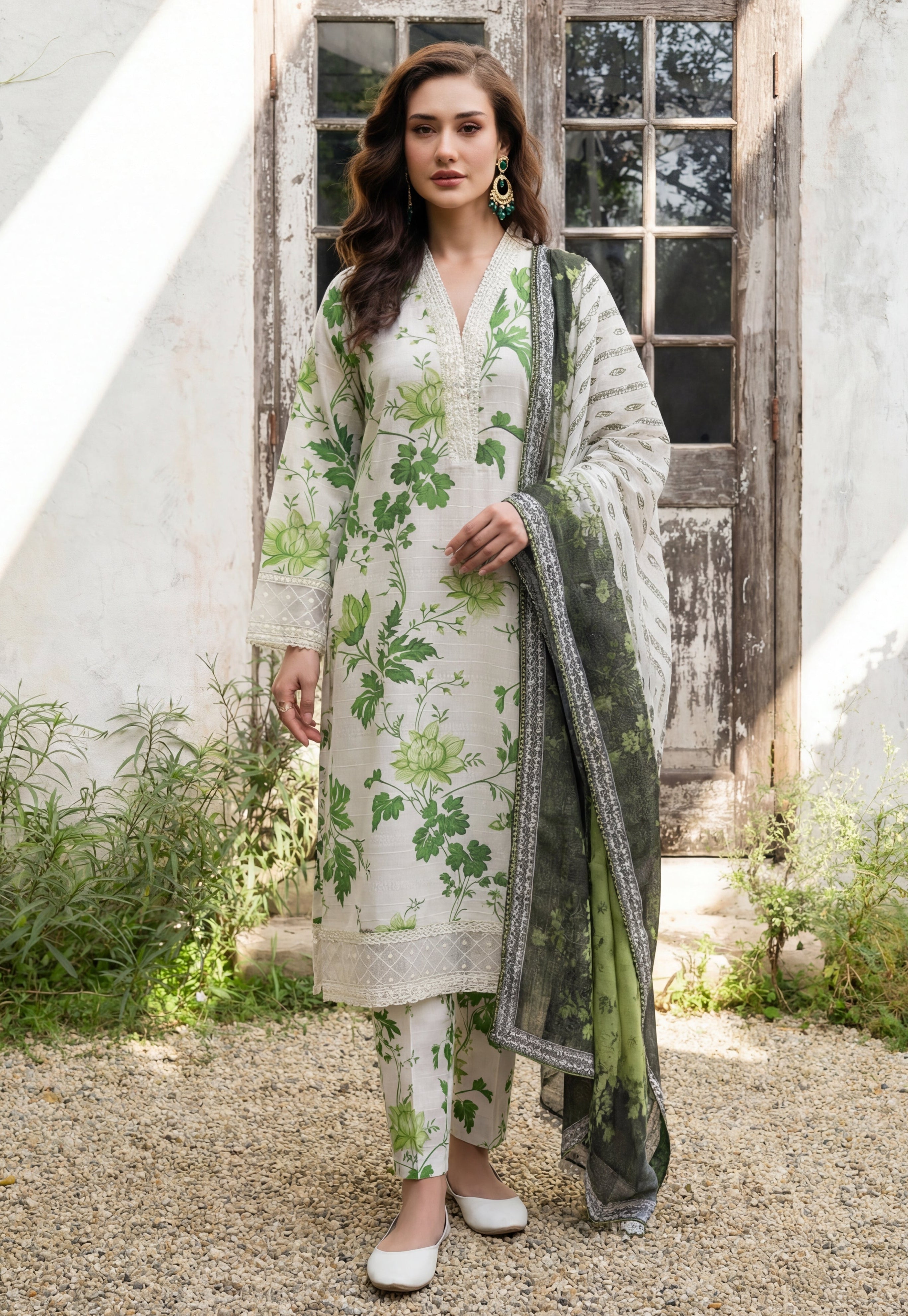 Abiha White Premium Fabric Pakistani Summer Dresses - Sahiba-clothing - 5