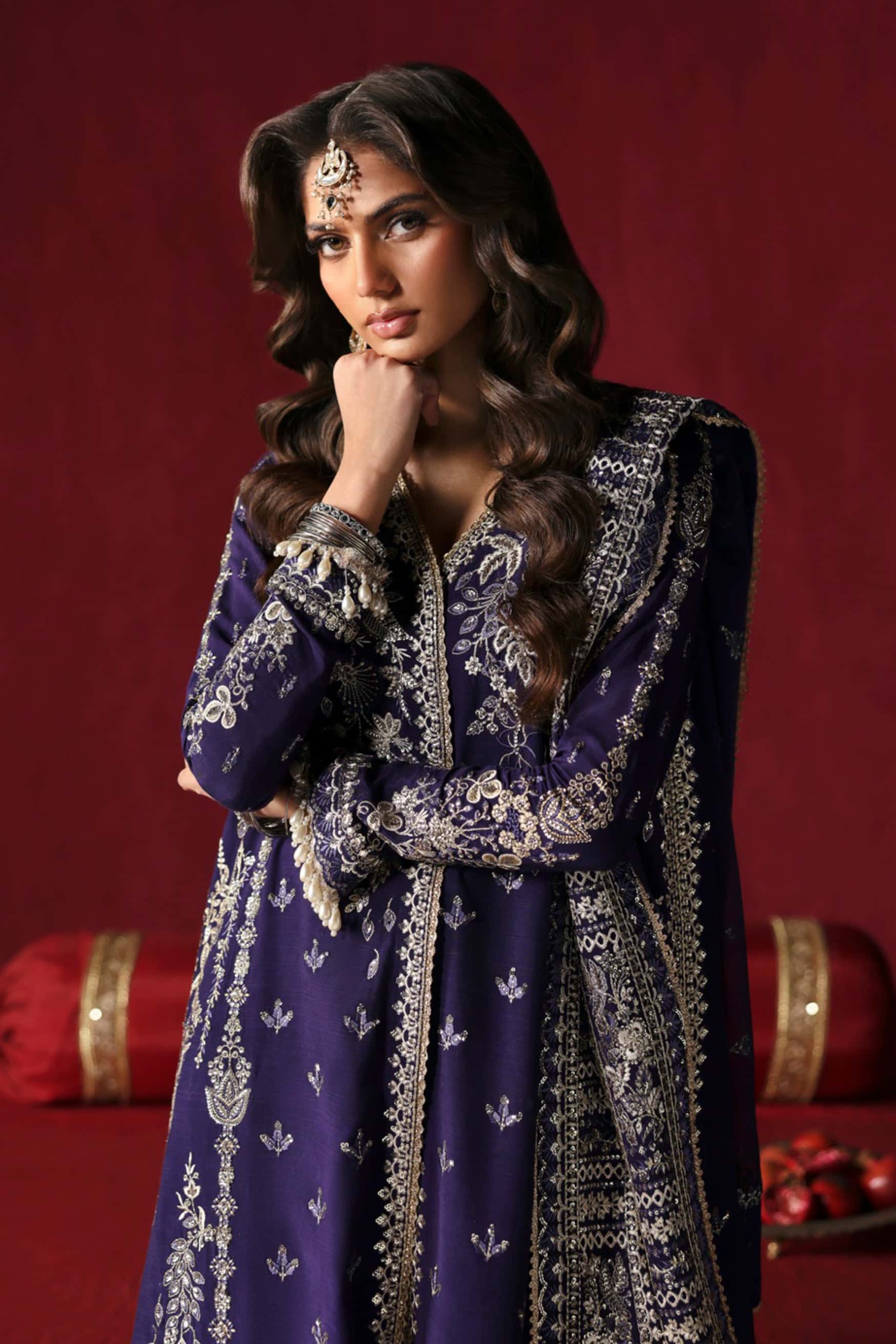Kaneez Raw Silk Pakistani Formal Dresses - Afrozeh - 4