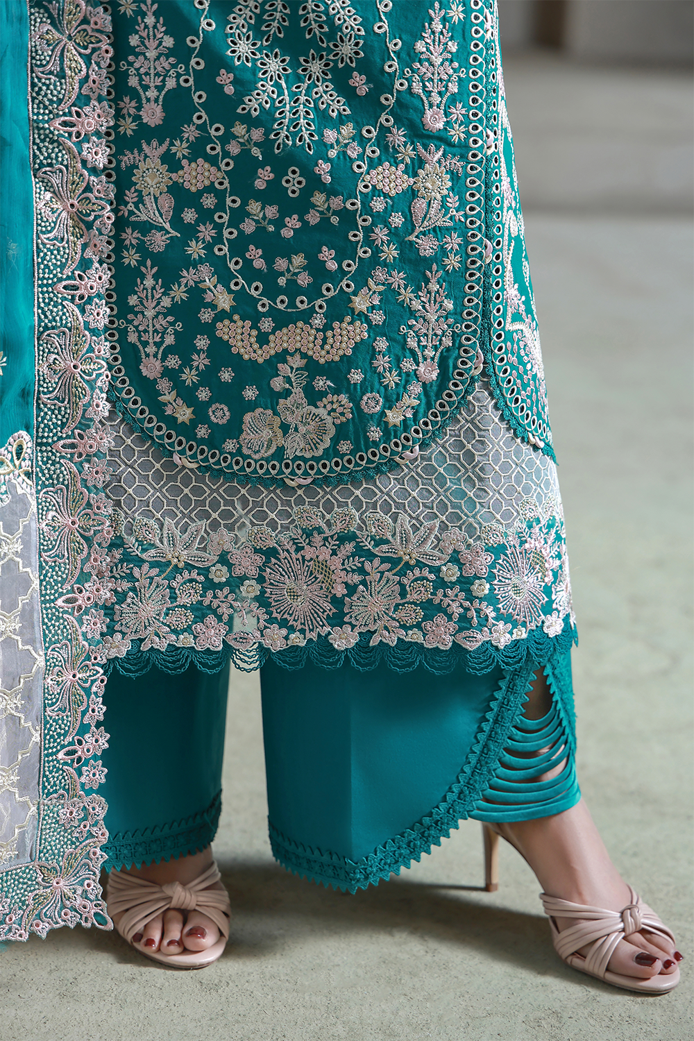 AYZEL (AL-07) Chiffon Pakistani Summer Dresses - aabyaan - 6