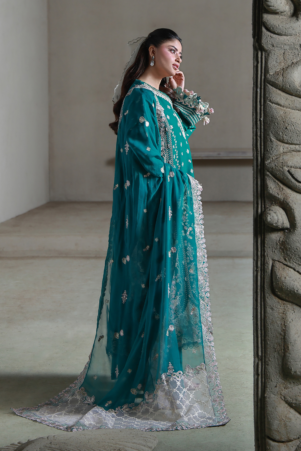 AYZEL (AL-07) Chiffon Pakistani Summer Dresses - aabyaan - 2