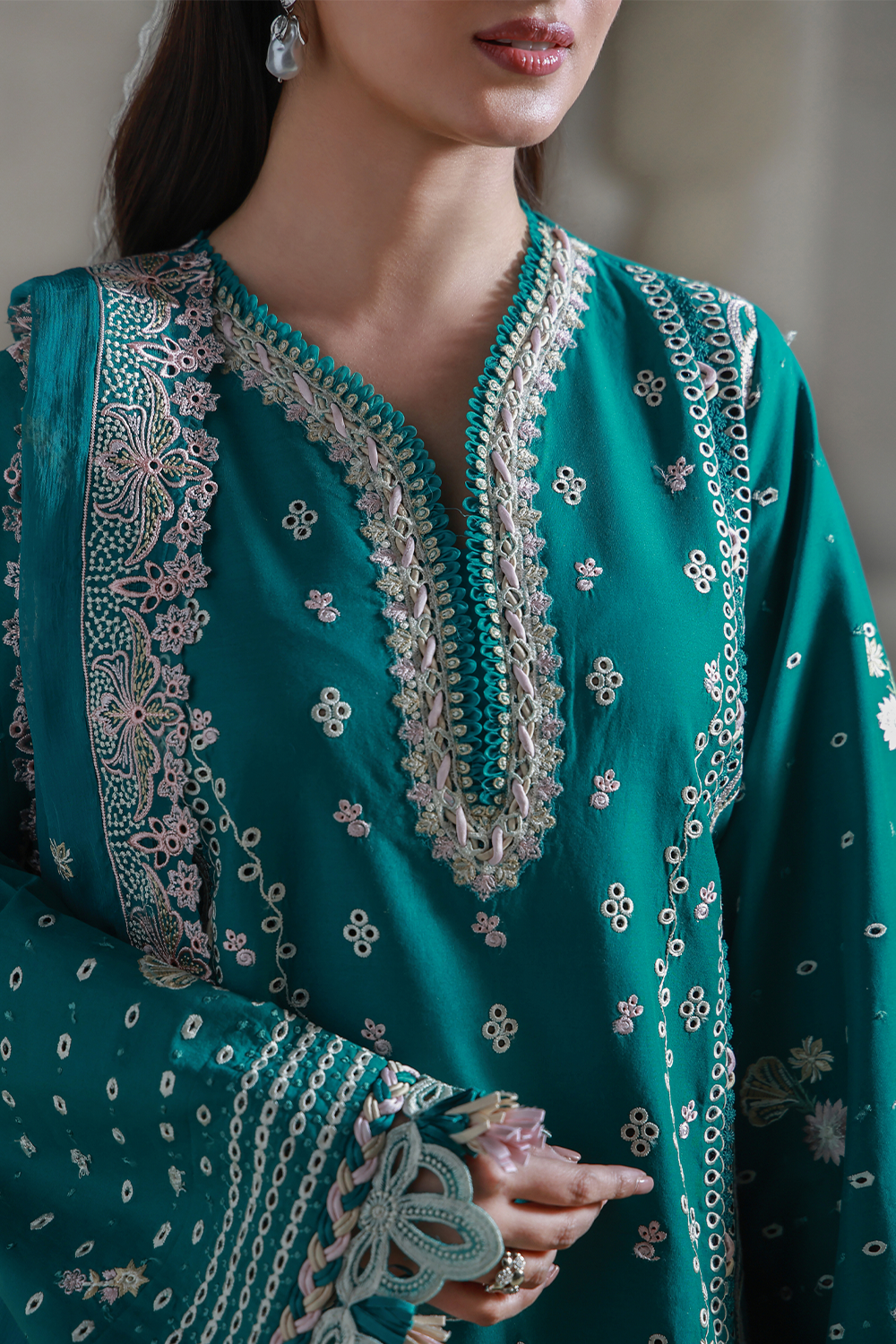 AYZEL (AL-07) Chiffon Pakistani Summer Dresses - aabyaan - 5