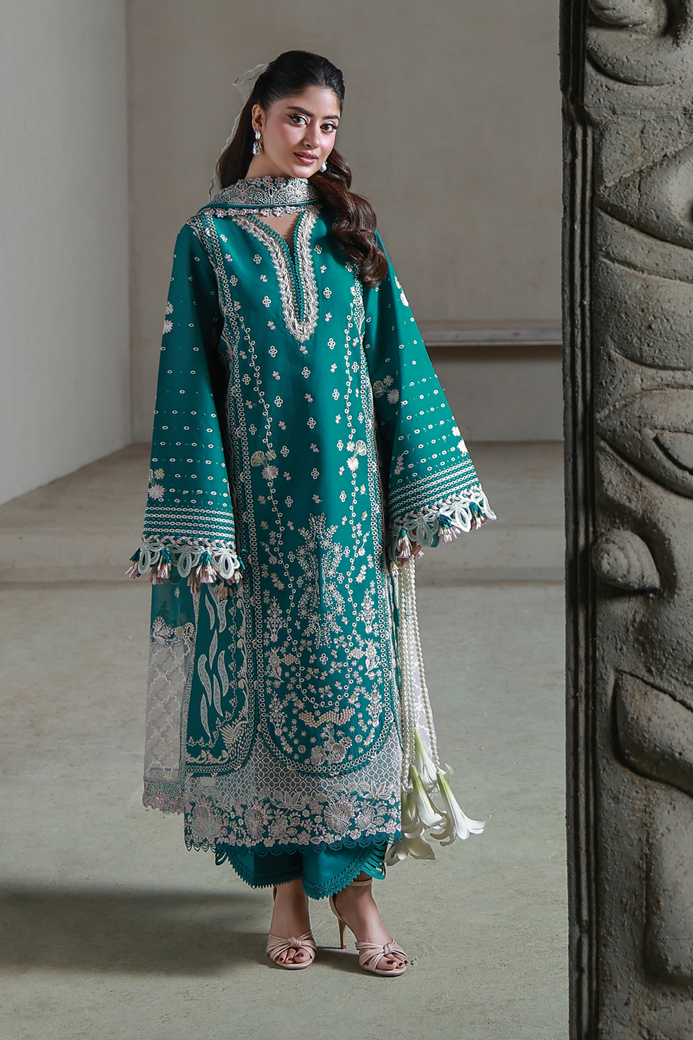 AYZEL (AL-07) Chiffon Pakistani Summer Dresses - aabyaan - 1