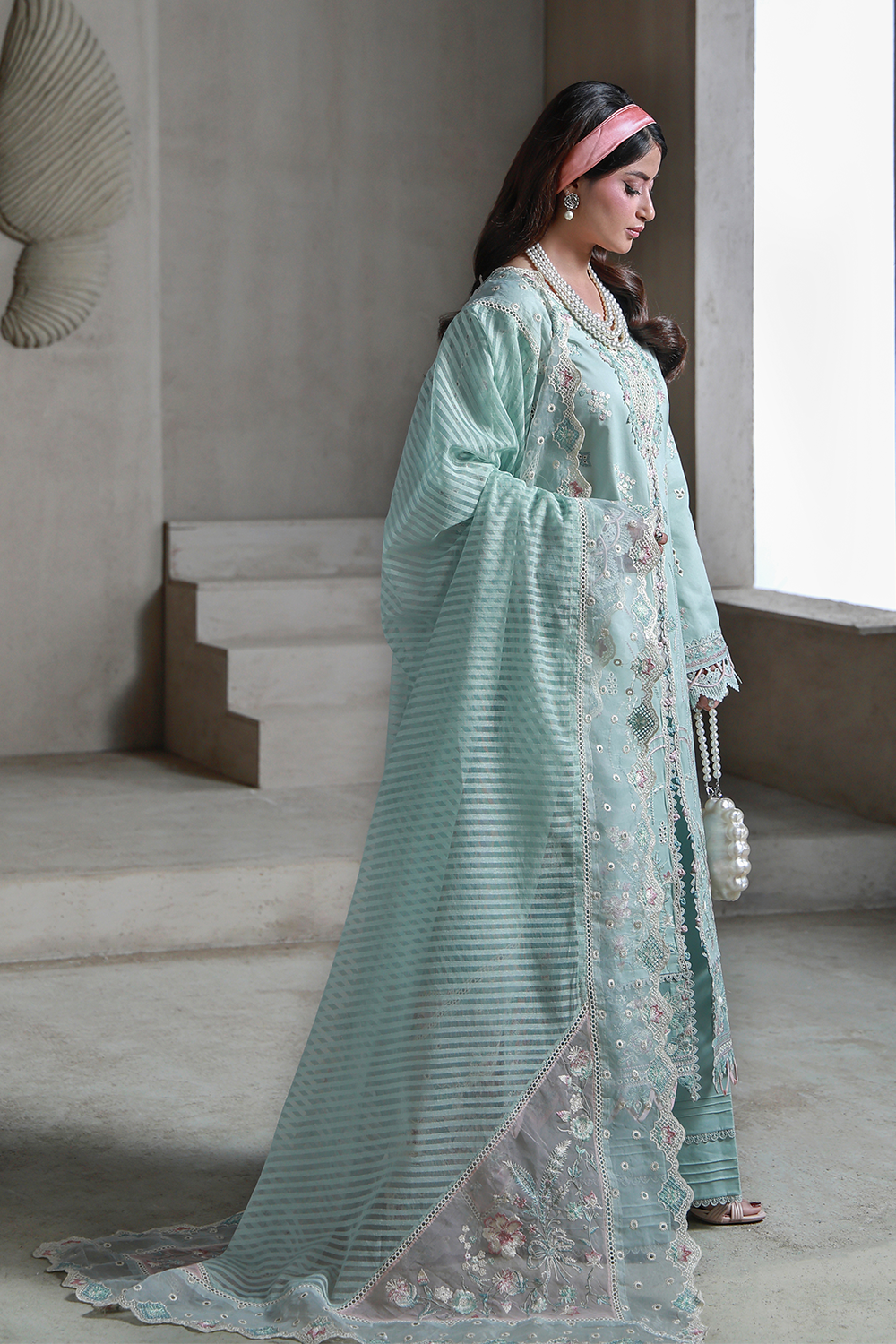 AABAN (AL-10) Jacquard Pakistani Summer Dresses - aabyaan - 2