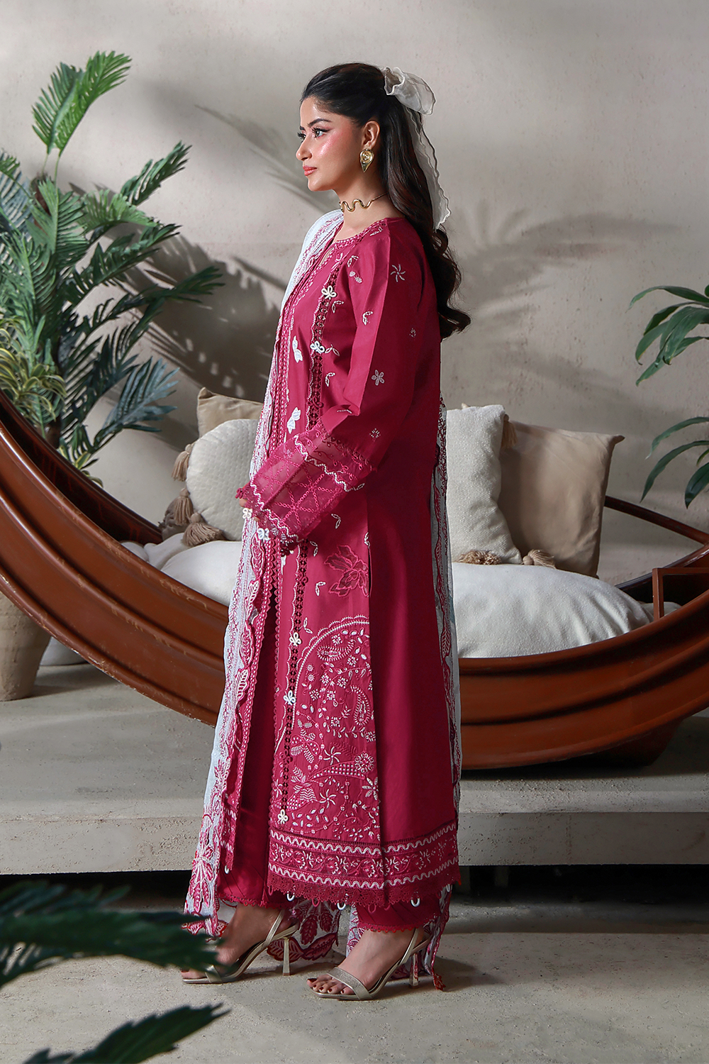 NOOR (AL-04) Jacquard Pakistani Summer Dresses - aabyaan - 2