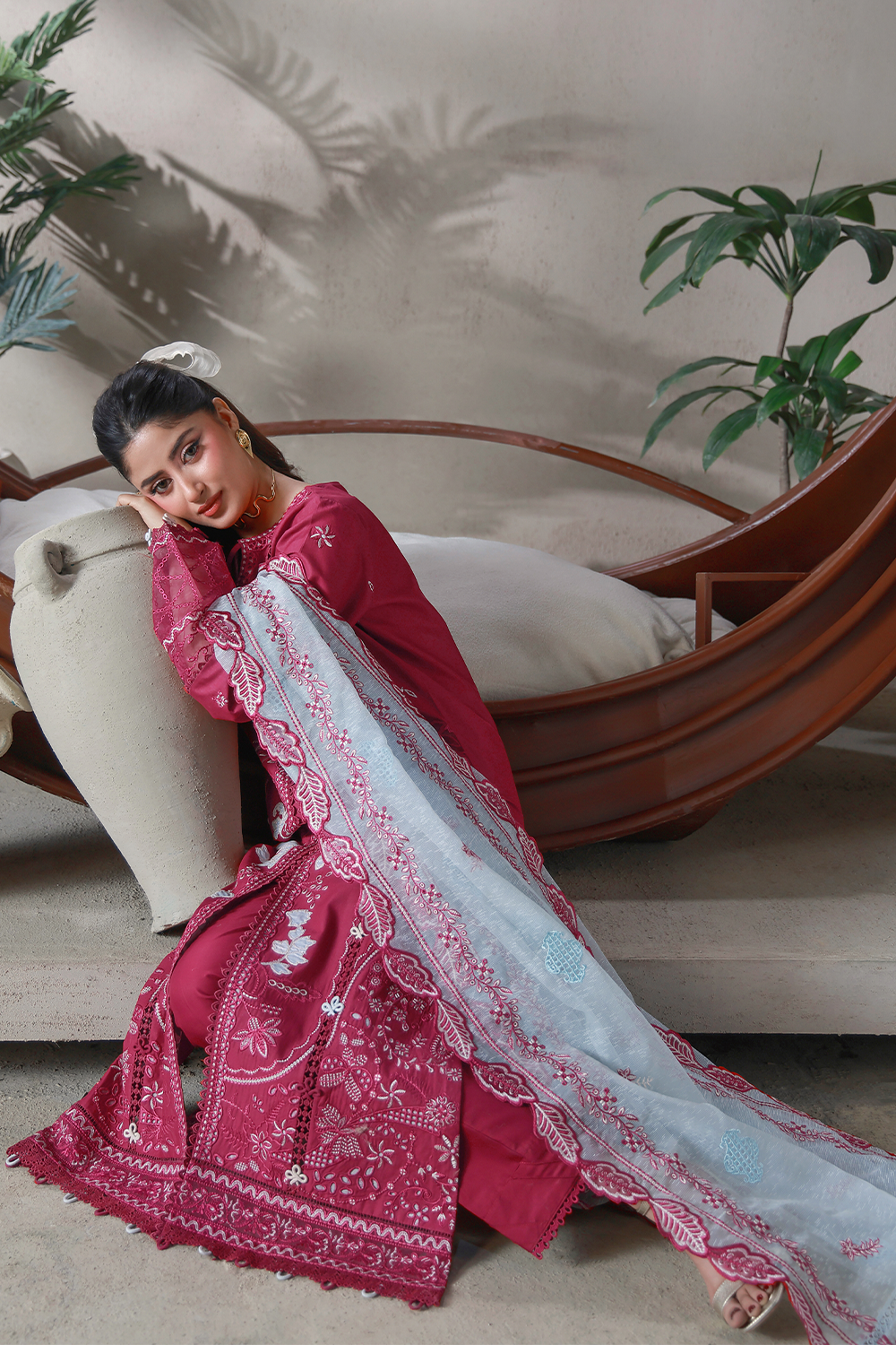 NOOR (AL-04) Jacquard Pakistani Summer Dresses - aabyaan - 4