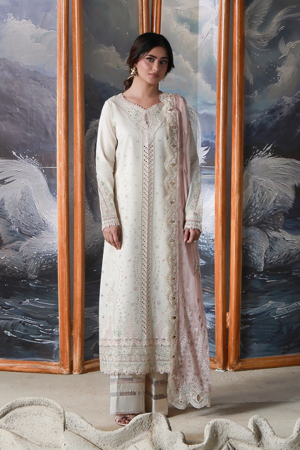 NAIRAH (AL-06) Chiffon Pakistani Summer Dresses - aabyaan - 2