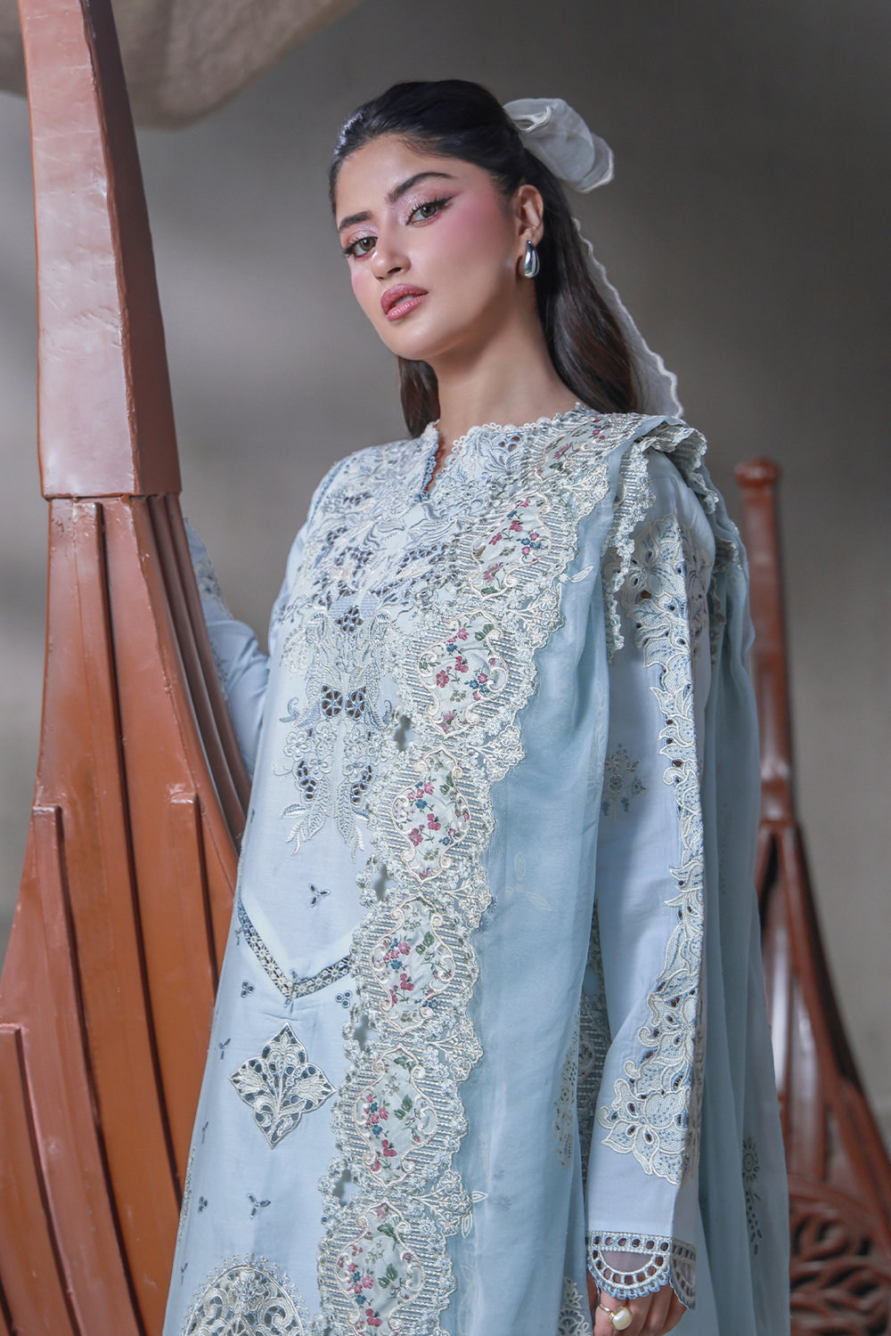 SAHIL (AL-03) Chiffon Pakistani Summer Dresses - aabyaan - 3