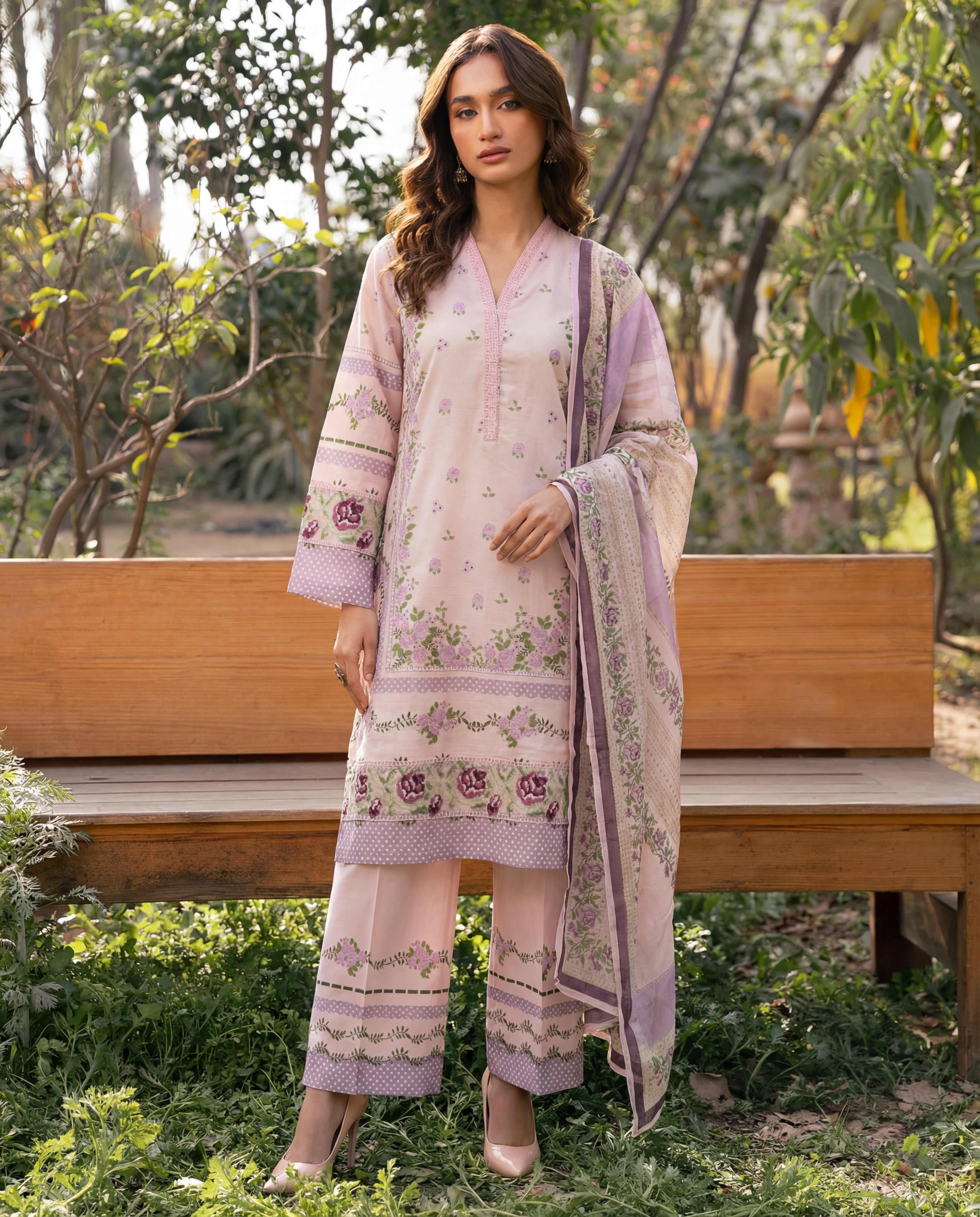 Ayla Pink Premium Fabric Pakistani Summer Dresses - Sahiba-clothing - 1