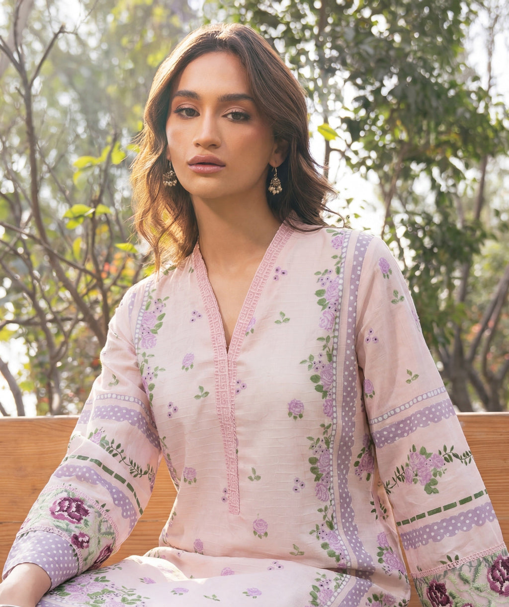 Ayla Pink Premium Fabric Pakistani Summer Dresses - Sahiba-clothing - 2