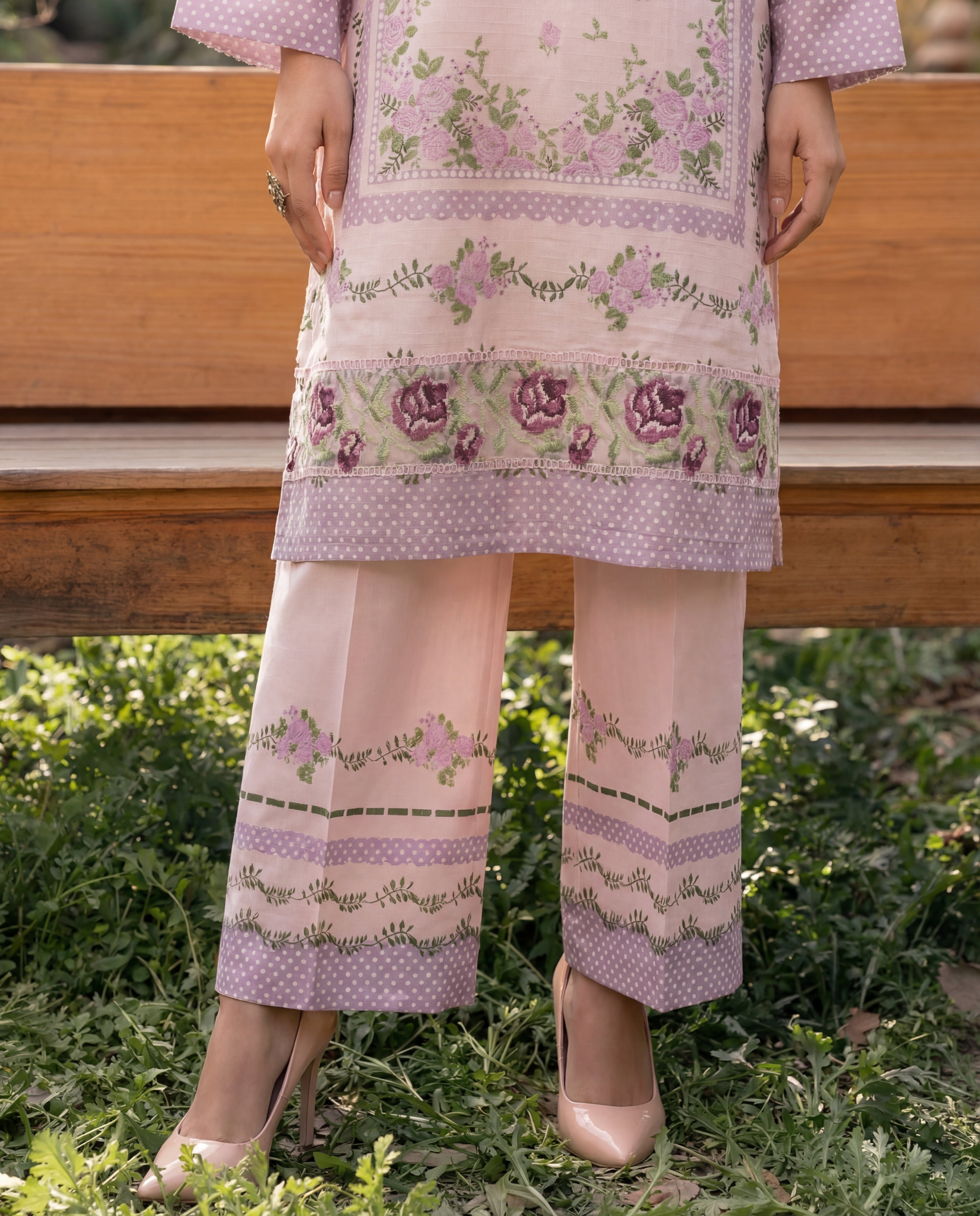 Ayla Pink Premium Fabric Pakistani Summer Dresses - Sahiba-clothing - 3