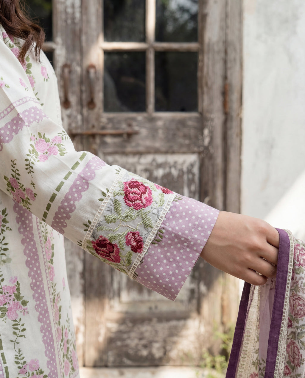 Ayla White Premium Fabric Pakistani Summer Dresses - Sahiba-clothing - 5