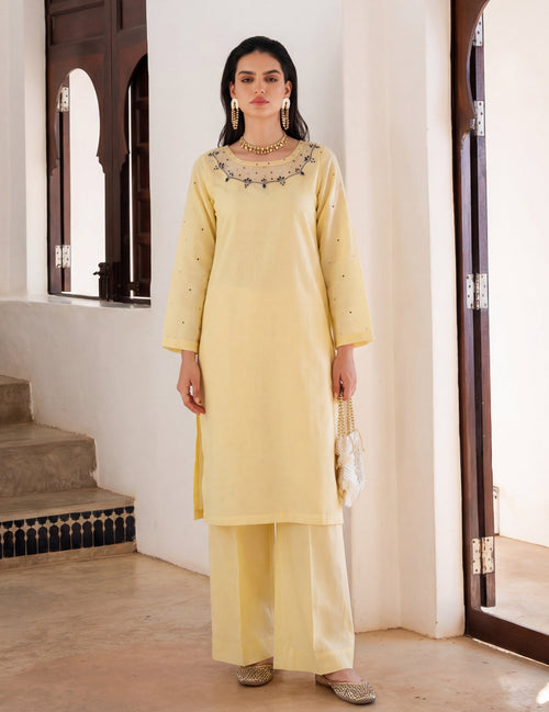 Azmira Lemon Premium Fabric Pakistani Summer Dresses - Sahiba-clothing - 1