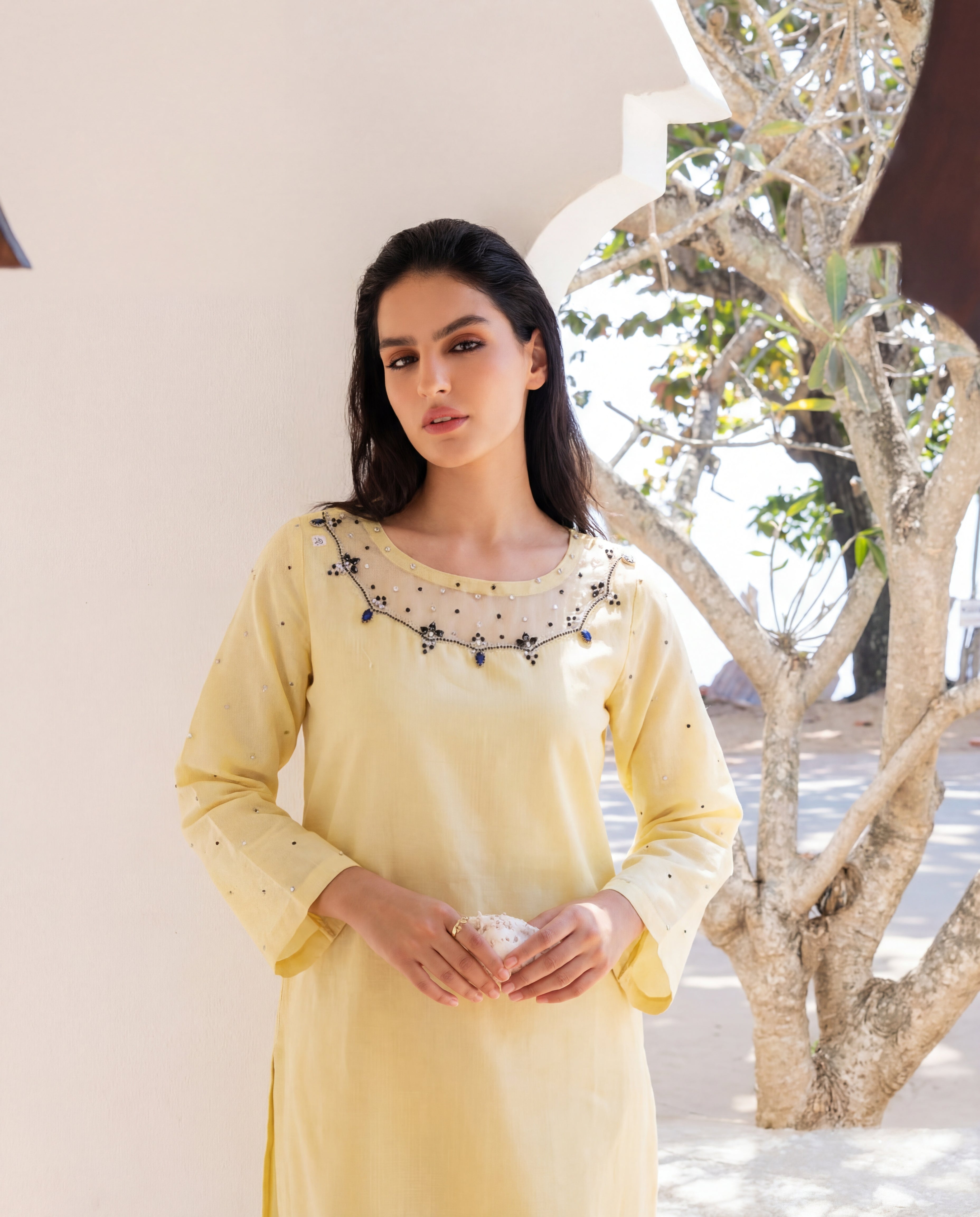 Azmira Lemon Premium Fabric Pakistani Summer Dresses - Sahiba-clothing - 2