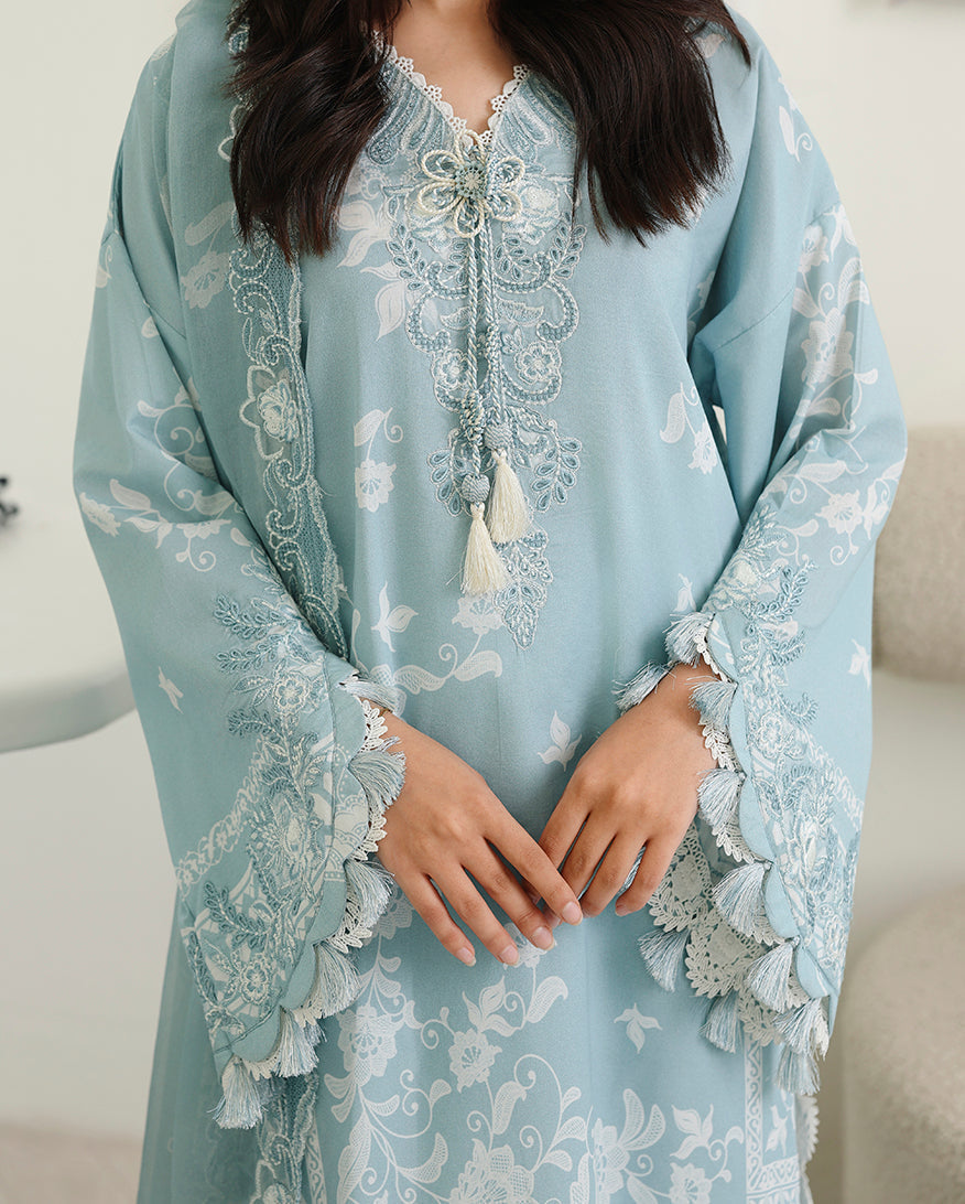 Azure Botanica Organza Women Clothing - Roheenaz - 4