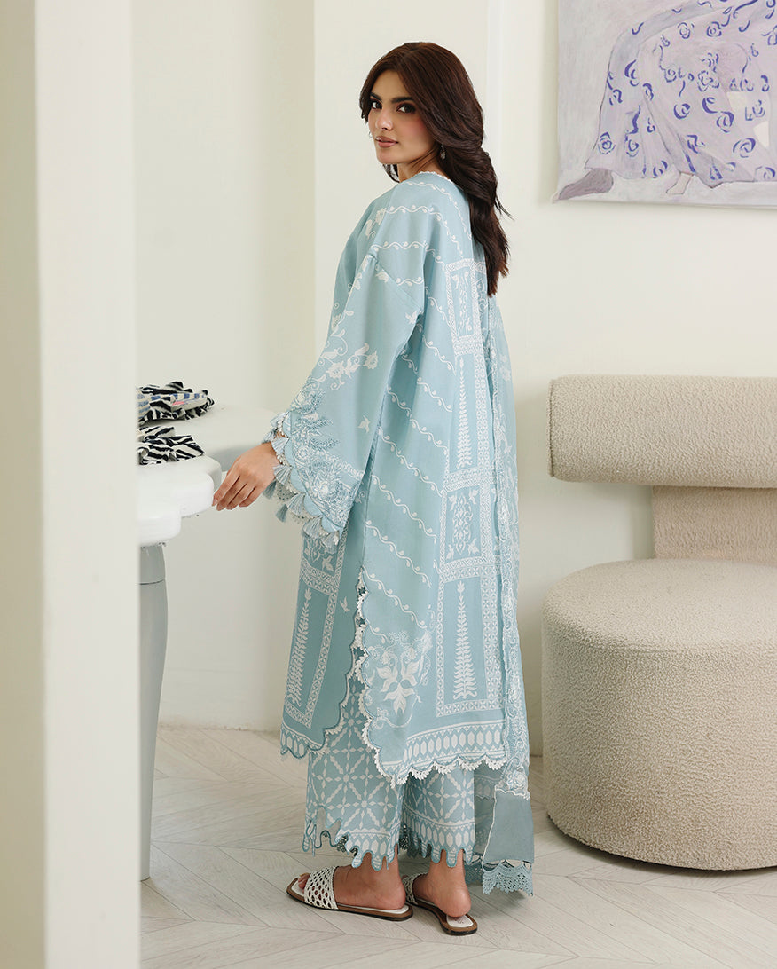 Azure Botanica Organza Women Clothing - Roheenaz - 2