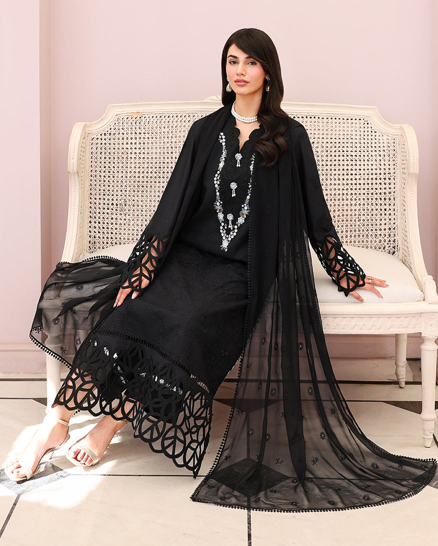 Black Lace Organza Women Clothing - Roheenaz - 4