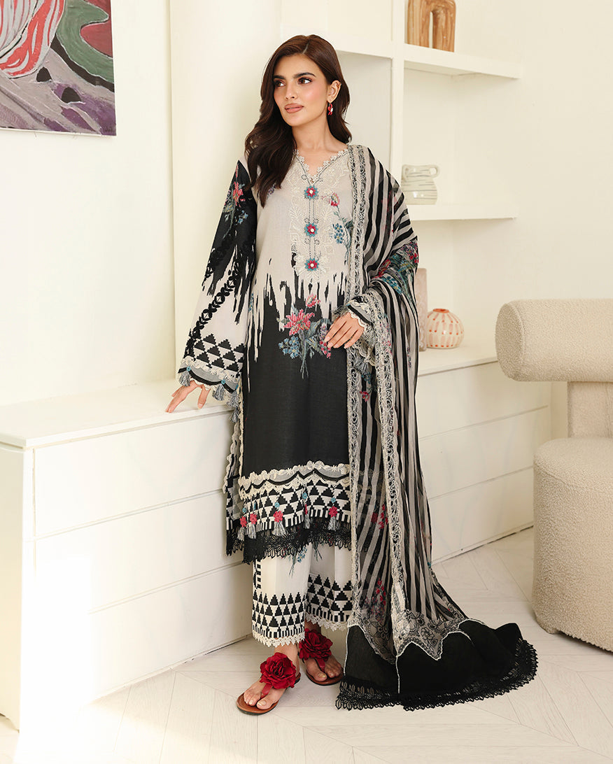 Black Petals Organza Women Clothing - Roheenaz - 1