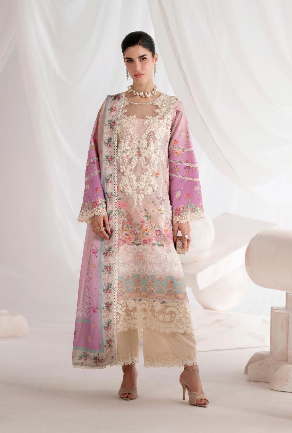 CEYLA Embroidered Pakistani Dress