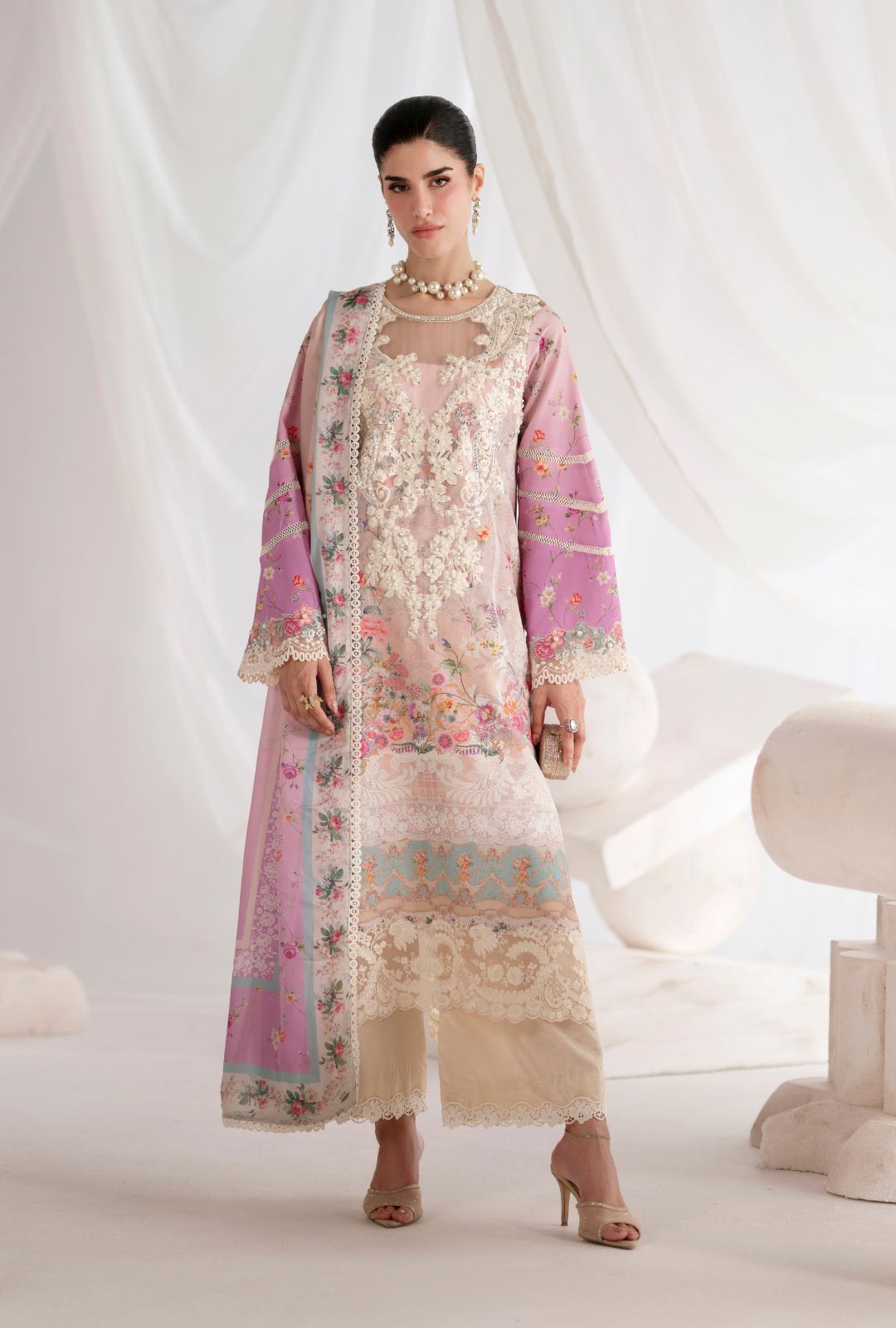 CEYLA Embroidered Pakistani Dress