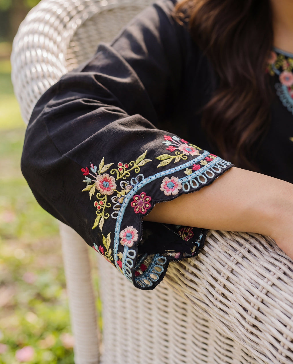 Carnation Black Premium Fabric Pakistani Summer Dresses - Sahiba-clothing - 5
