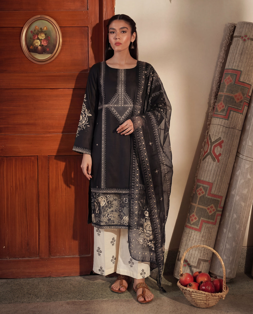 Celadon Black Premium Fabric Pakistani Summer Dresses - Sahiba-clothing - 1