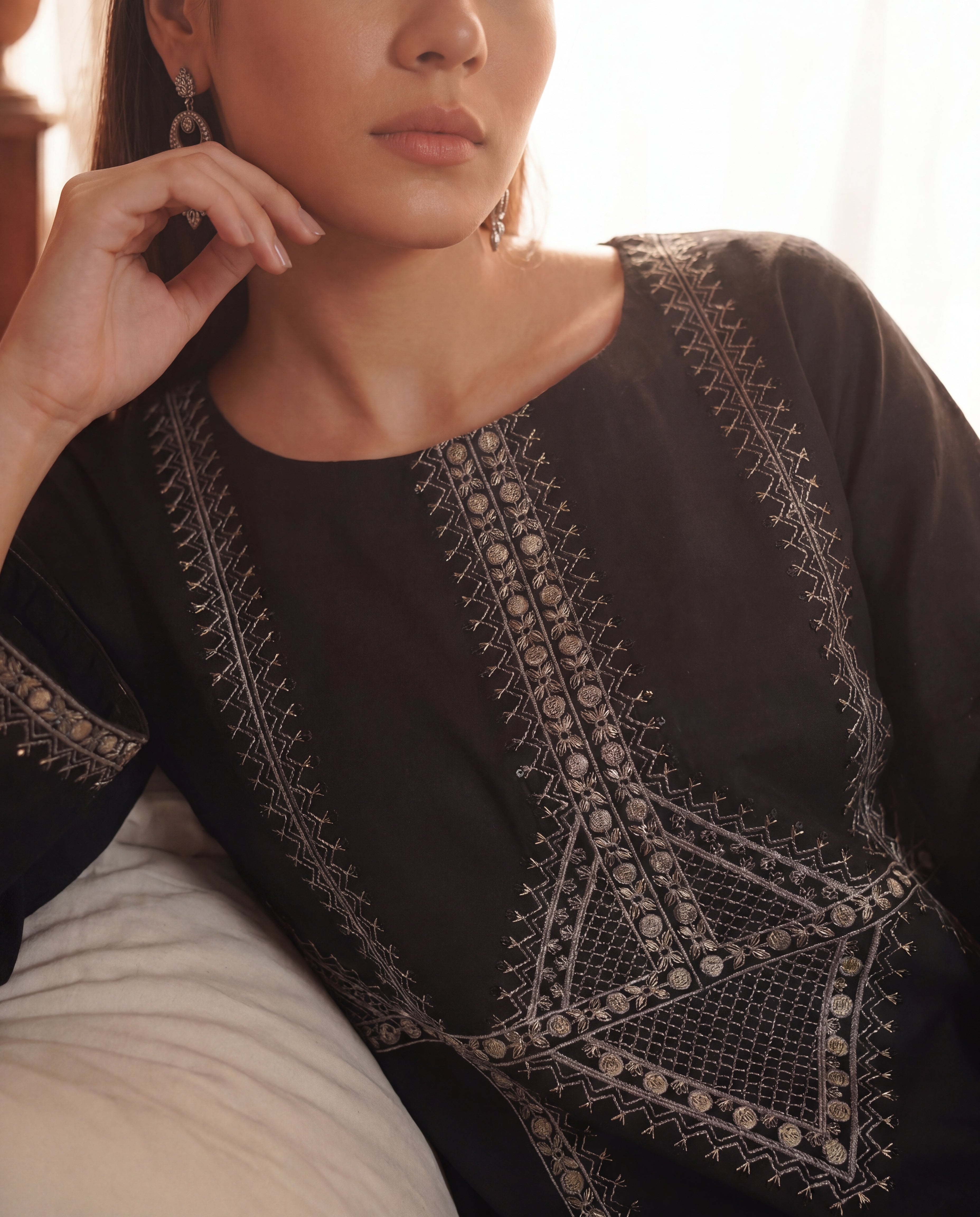 Celadon Black Premium Fabric Pakistani Summer Dresses - Sahiba-clothing - 6