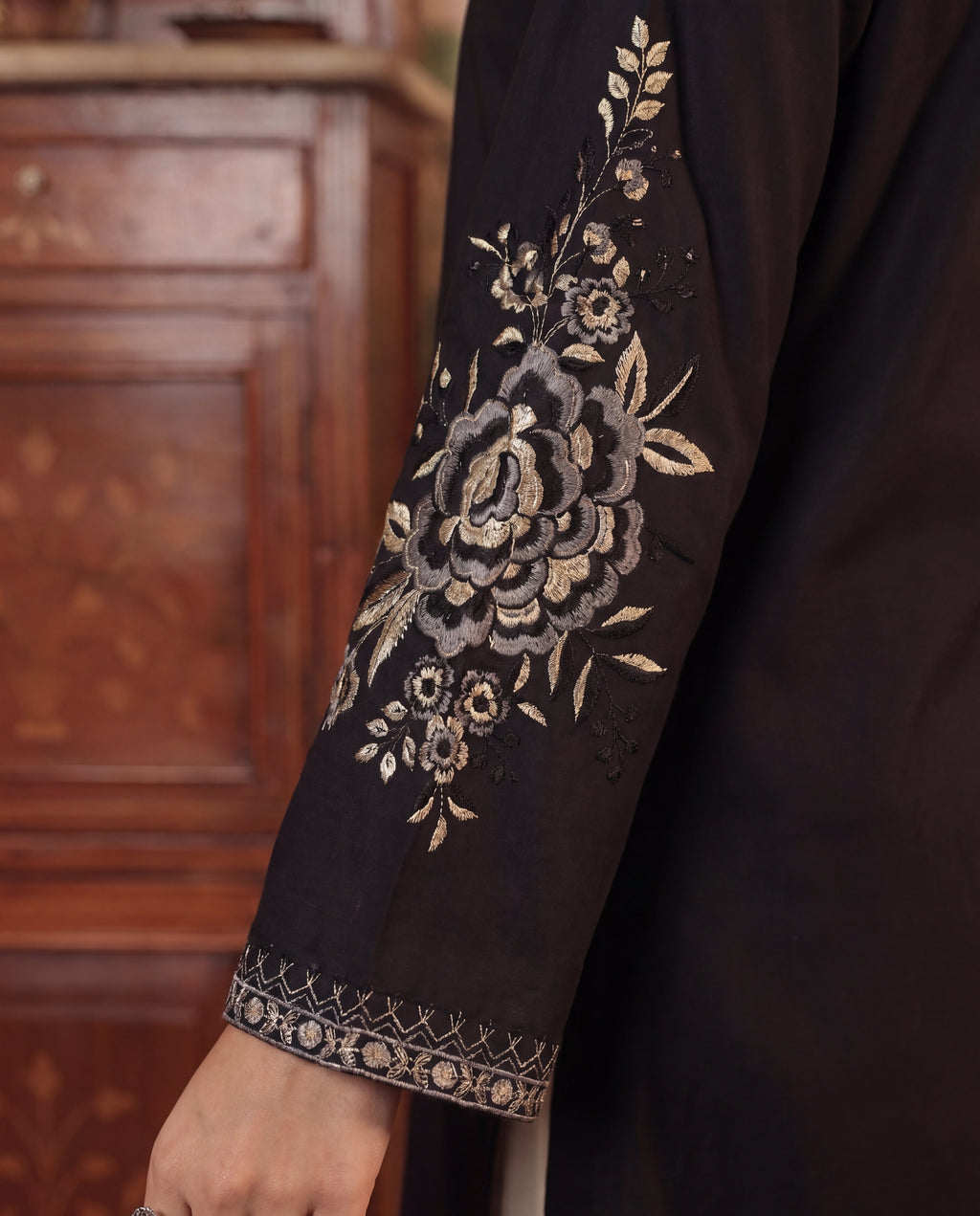 Celadon Black Premium Fabric Pakistani Summer Dresses - Sahiba-clothing - 5