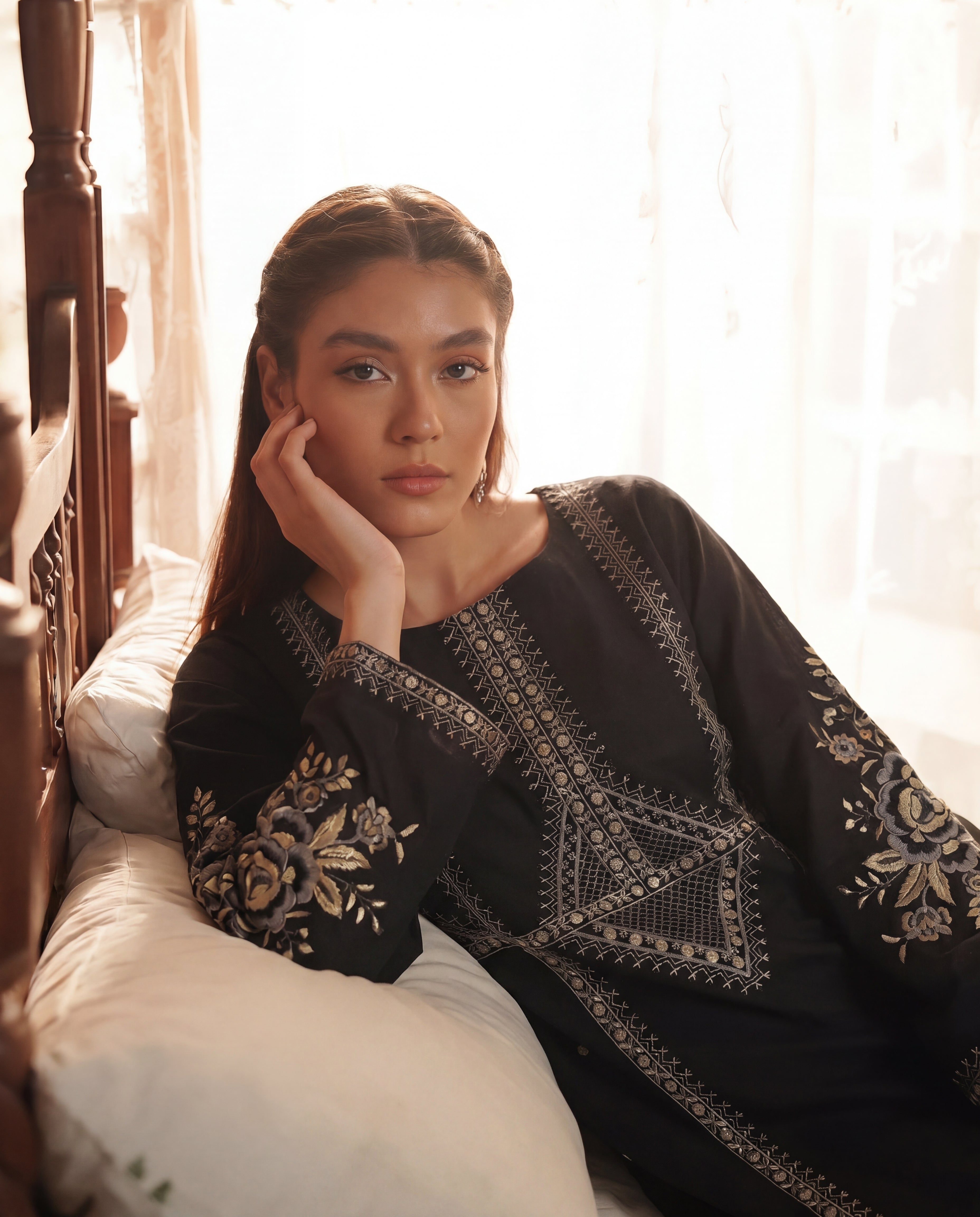 Celadon Black Premium Fabric Pakistani Summer Dresses - Sahiba-clothing - 2
