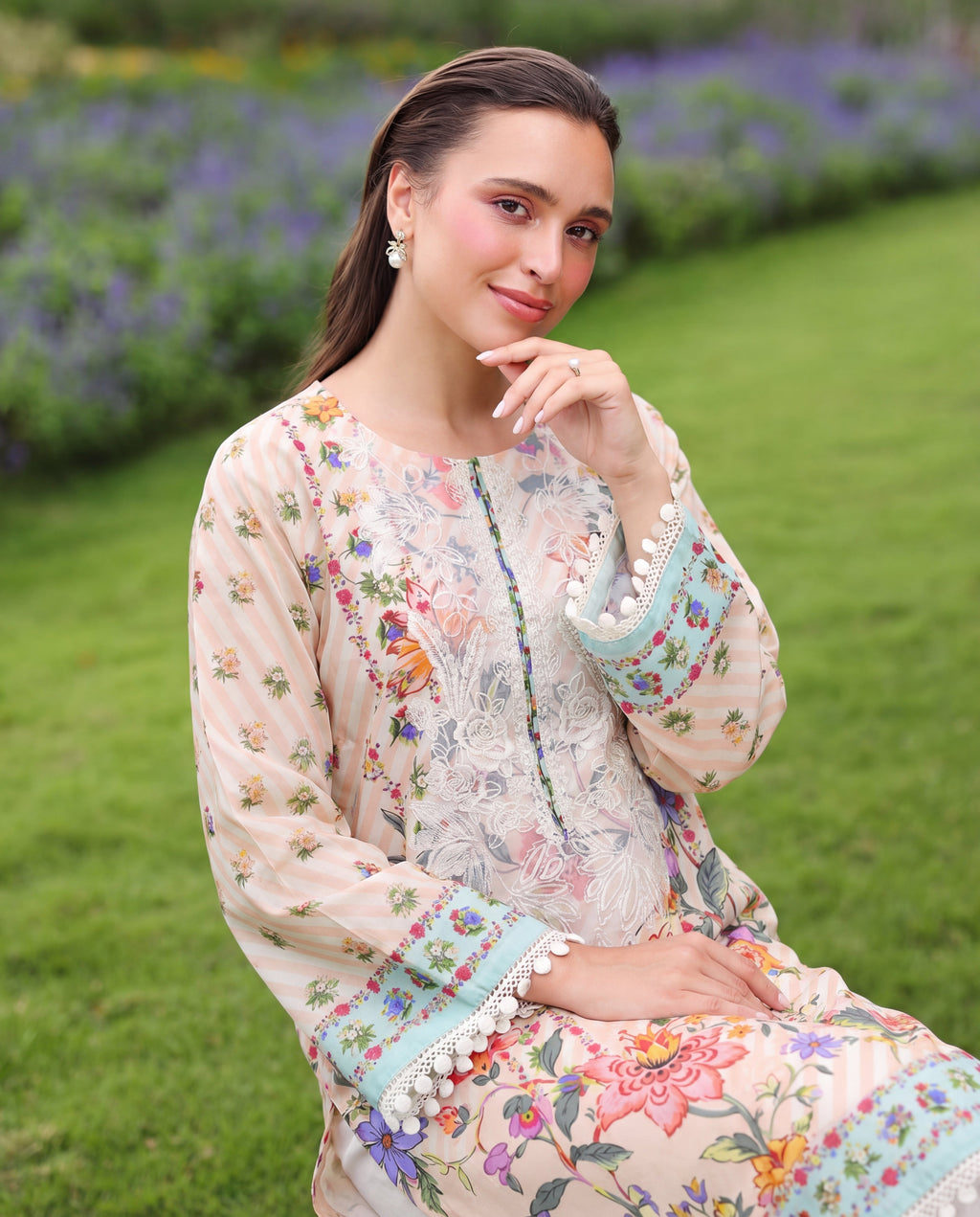 Cerise Premium Fabric Pakistani Summer Dresses - Sahiba-clothing - 2
