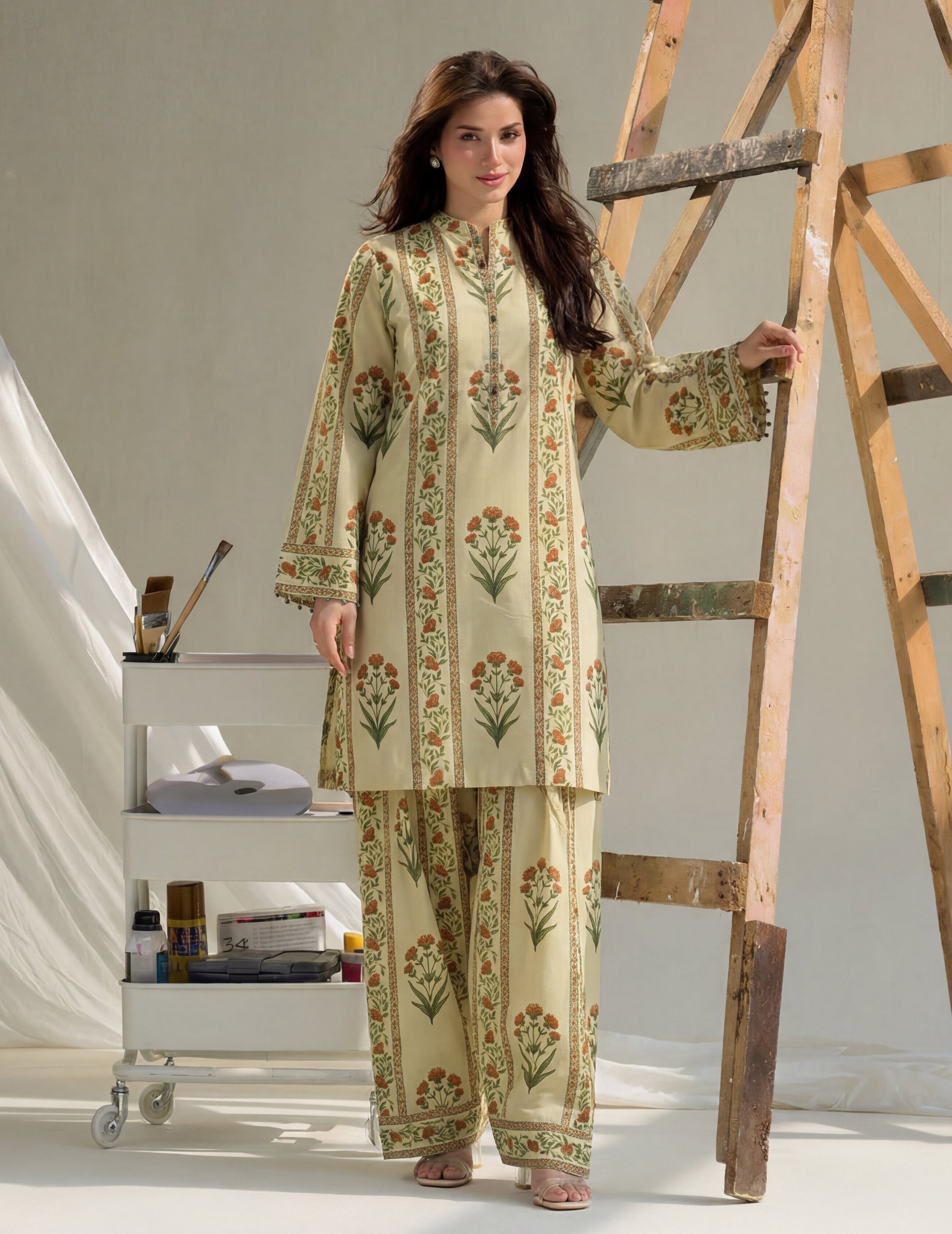 Cluster Lemon Premium Fabric Pakistani Summer Dresses - Sahiba-clothing - 1