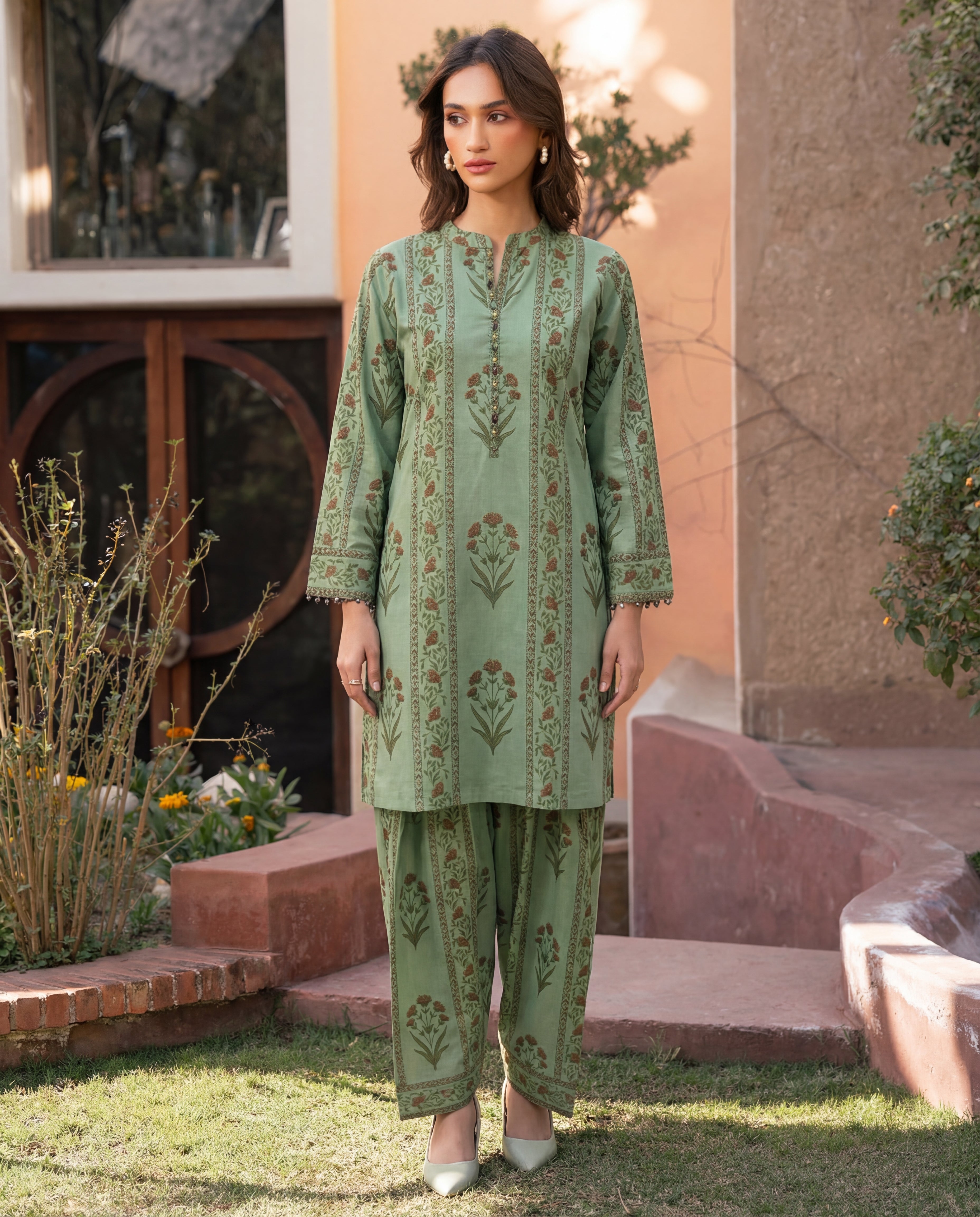 Cluster Pista Lawn Pakistani Summer Dresses - Sahiba-clothing - 1