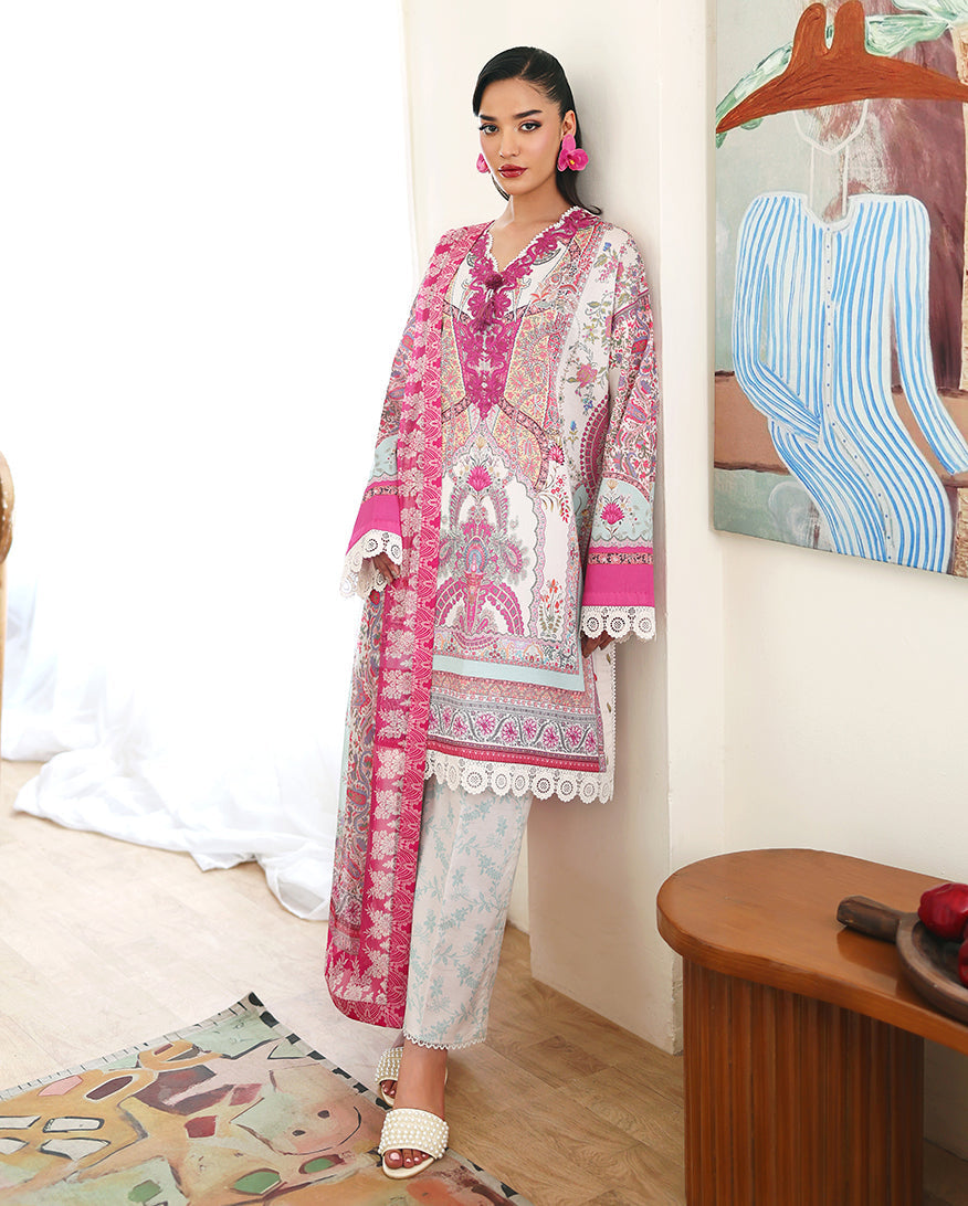 Coral Hibiscus Organza Women Clothing - Roheenaz - 6